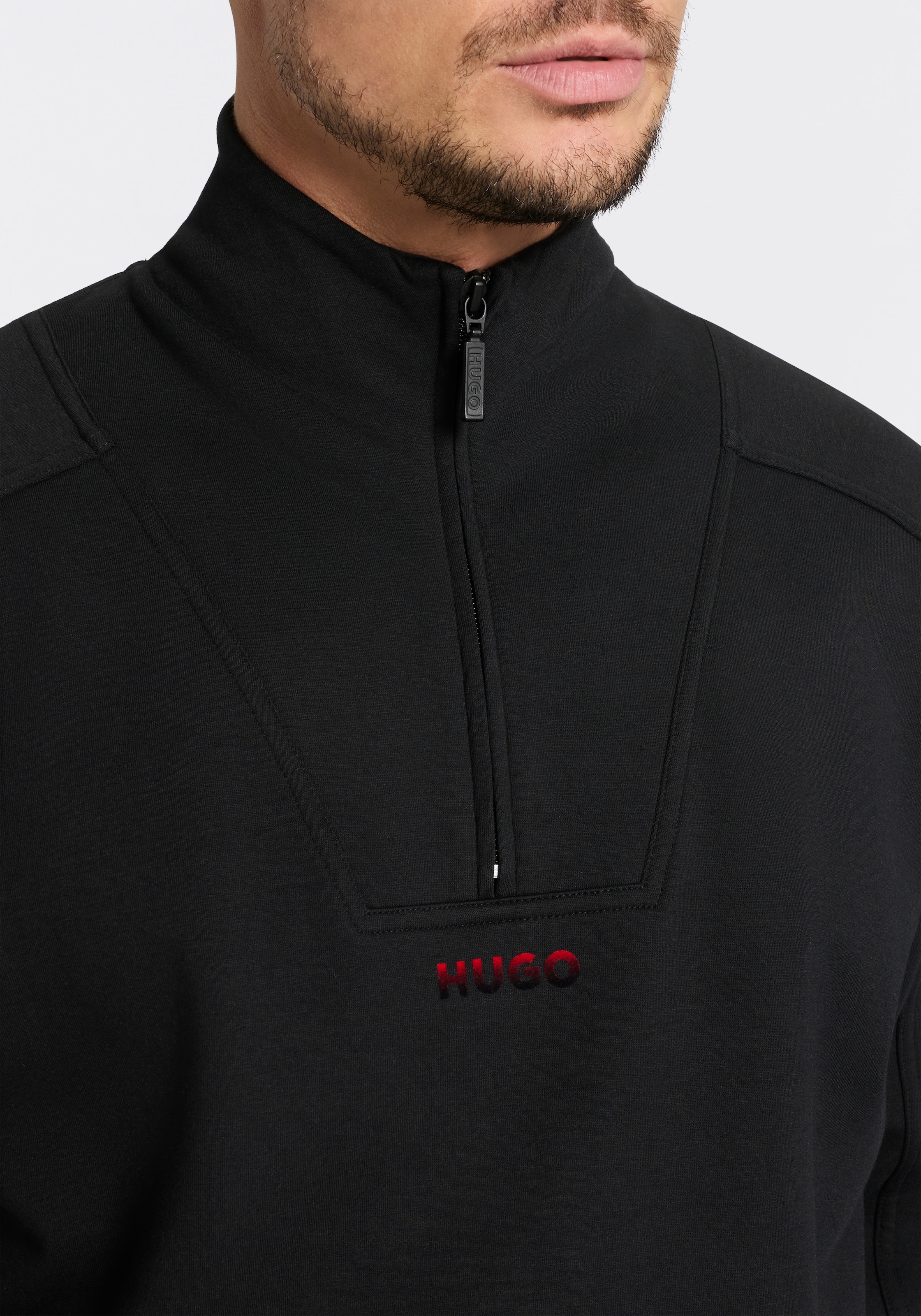 HUGO Underwear Sweatshirt , Troyerkragen mit Reissverschluss
