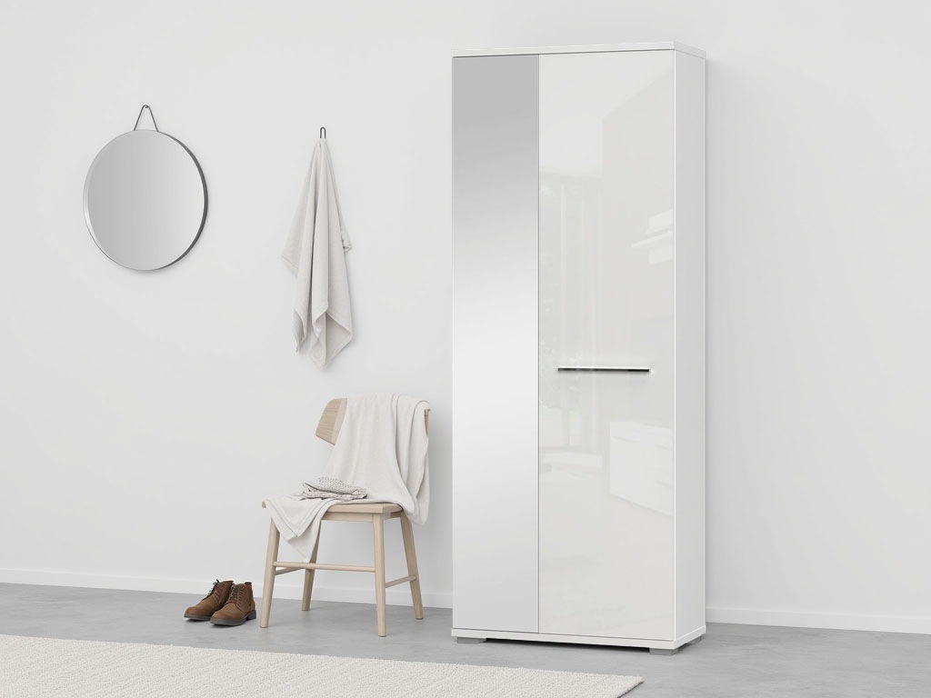 Image of GOODproduct Garderobenschrank "Piano" UV lackiert, hochglänzend, Soft-Close Funktion, mit Spiegel