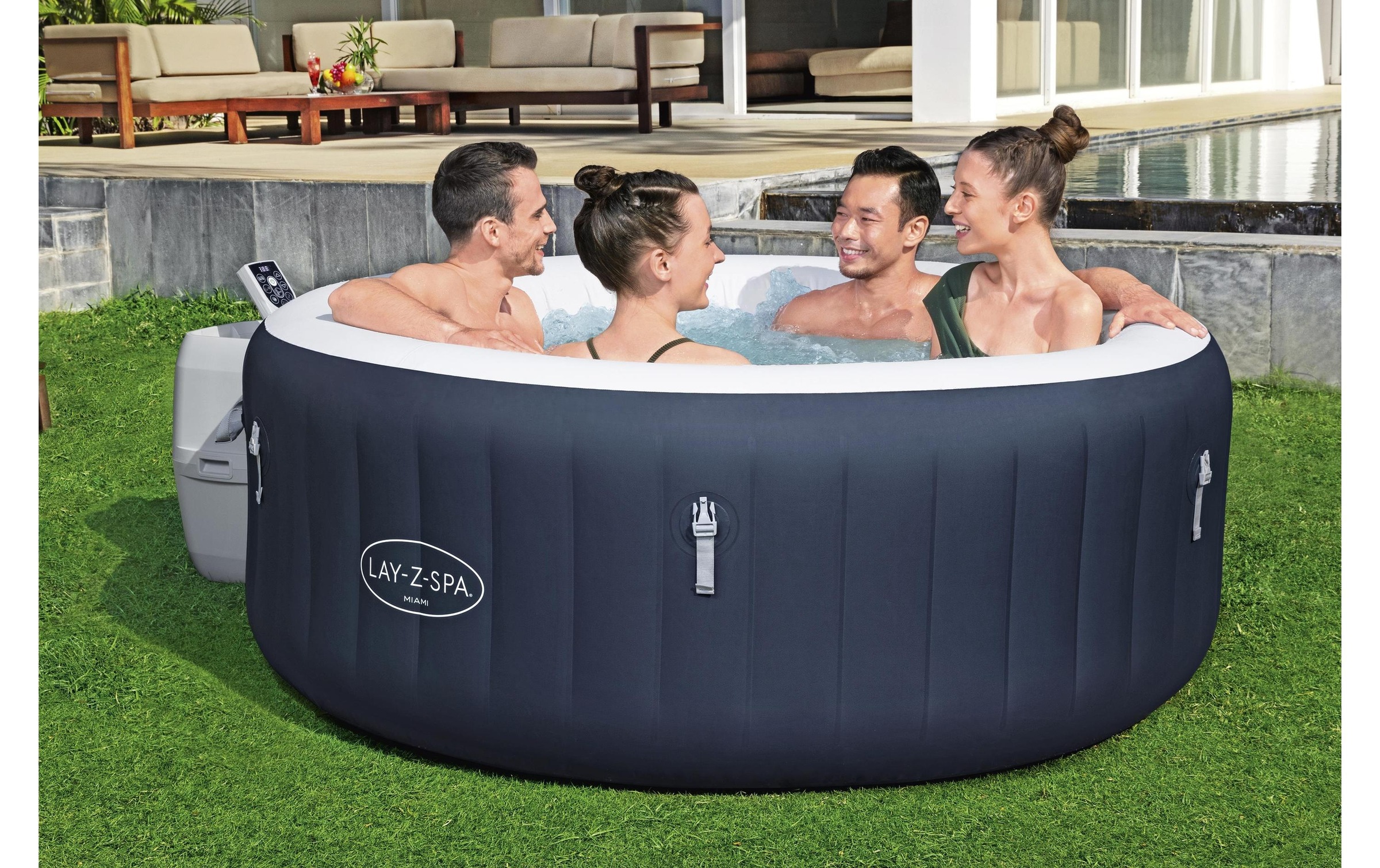 Bestway Jacuzzi »Miami AirJet Ø 180« Aufblasbarer, energieeffizienter Whirlpool für vier Personen
