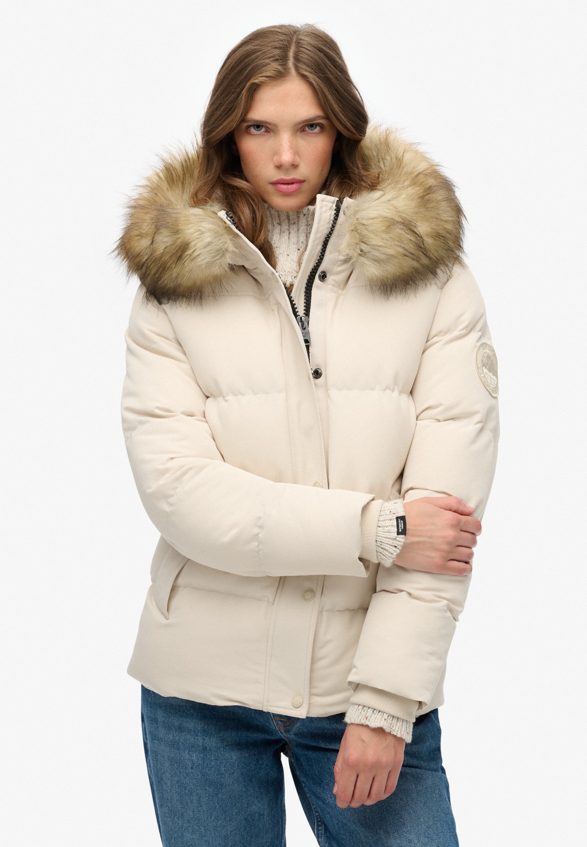 Image of Superdry Steppjacke "EVEREST 5 BAFFLE PUFFER JKT" mit Kapuze Kunstfaser, relaxed fit