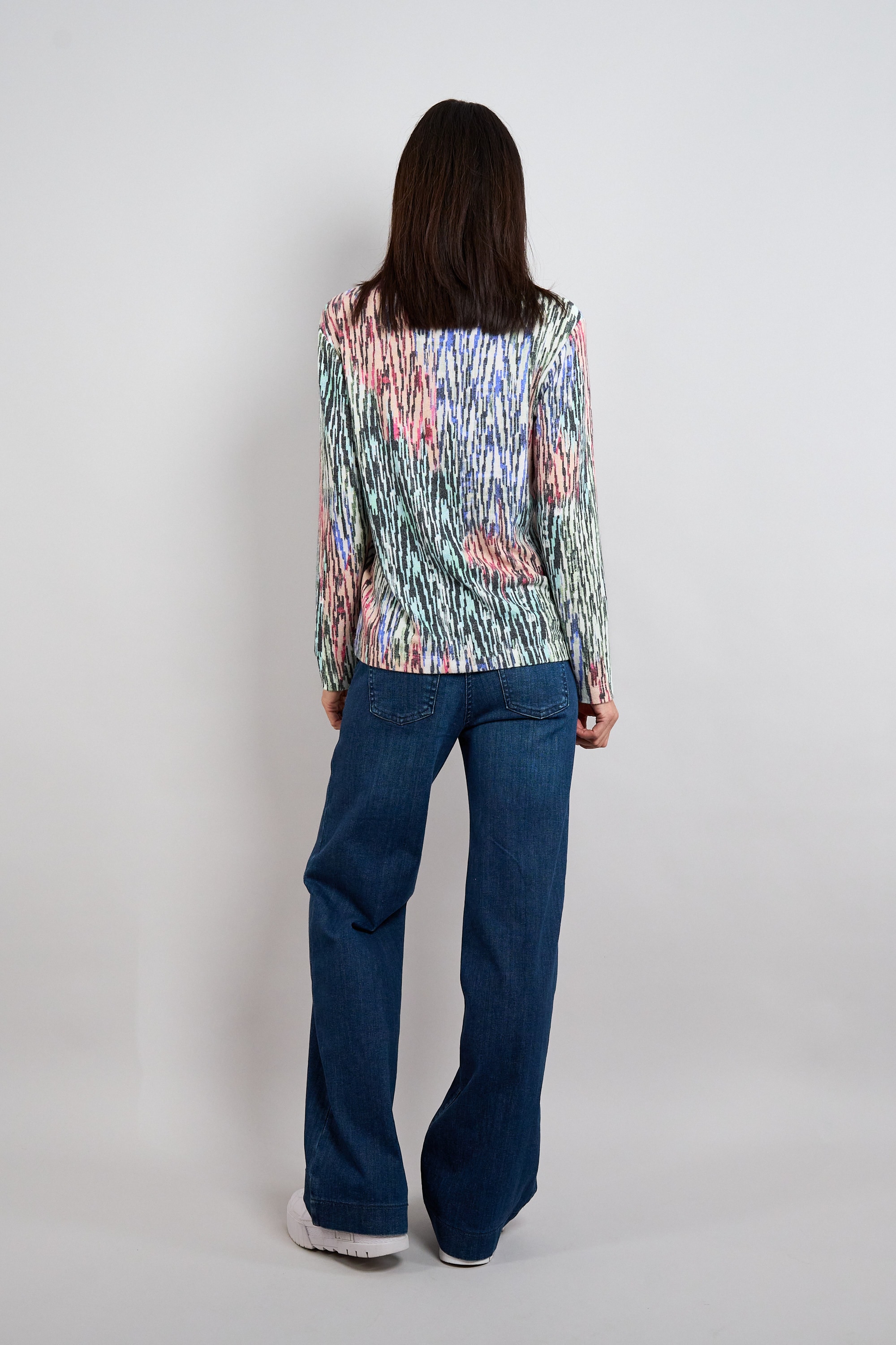 Seidel Moden Pull à col châle mit grafischem Muster - Viskose - MADE IN GERMANY