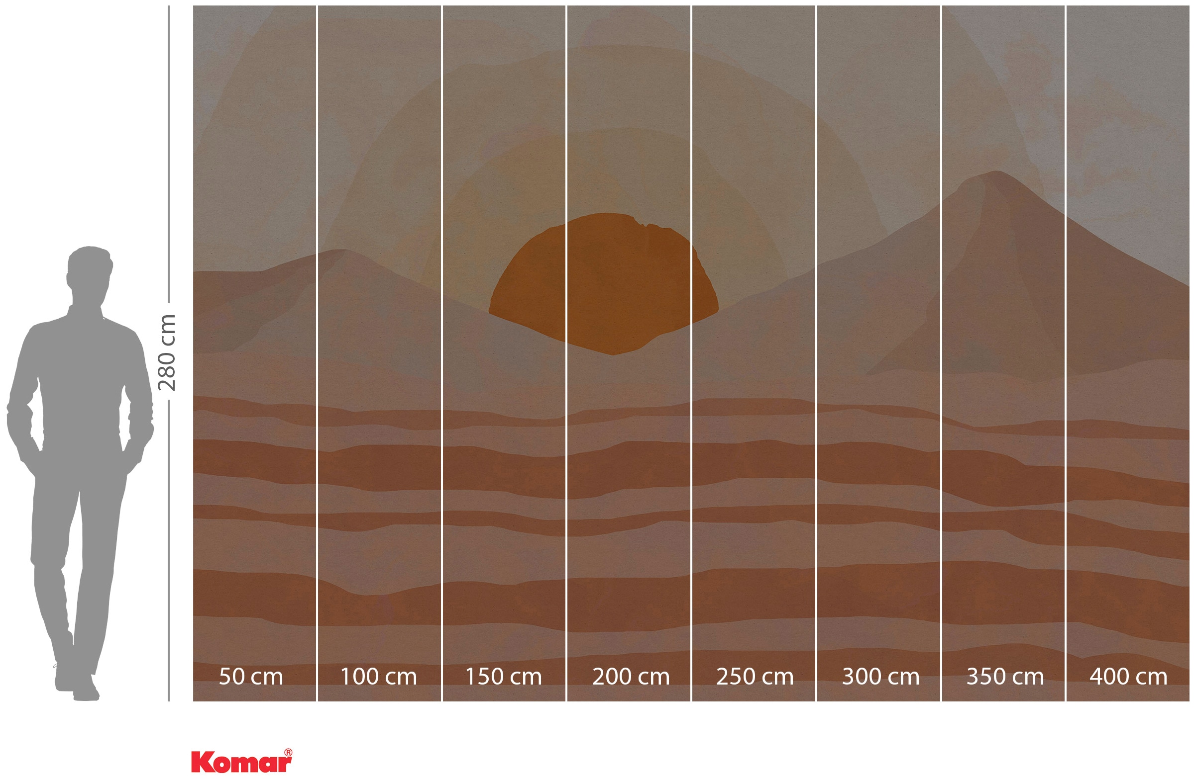 Komar Vliestapete »Digitaldruck Vlies -  Sabbia - Grösse 400 x 280 cm« bedruckt glatt Wohnzimmer, Schlafzimmer