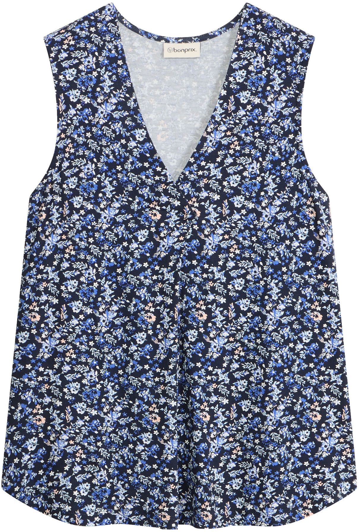 bonprix Shirttop mit V-Ausschnitt, mit eingelegter Falte, ärmellos