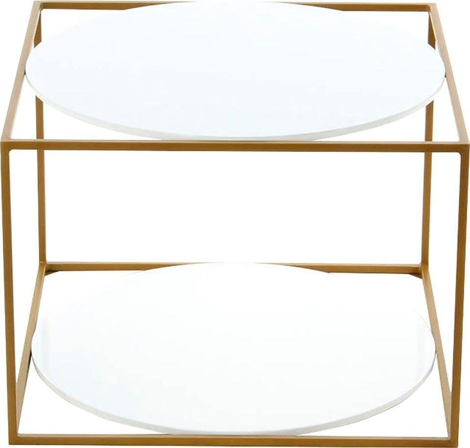 Kayoom Beistelltisch »Cody 110«, moderne Kubusform mit runden Ablageflächen aus Glas