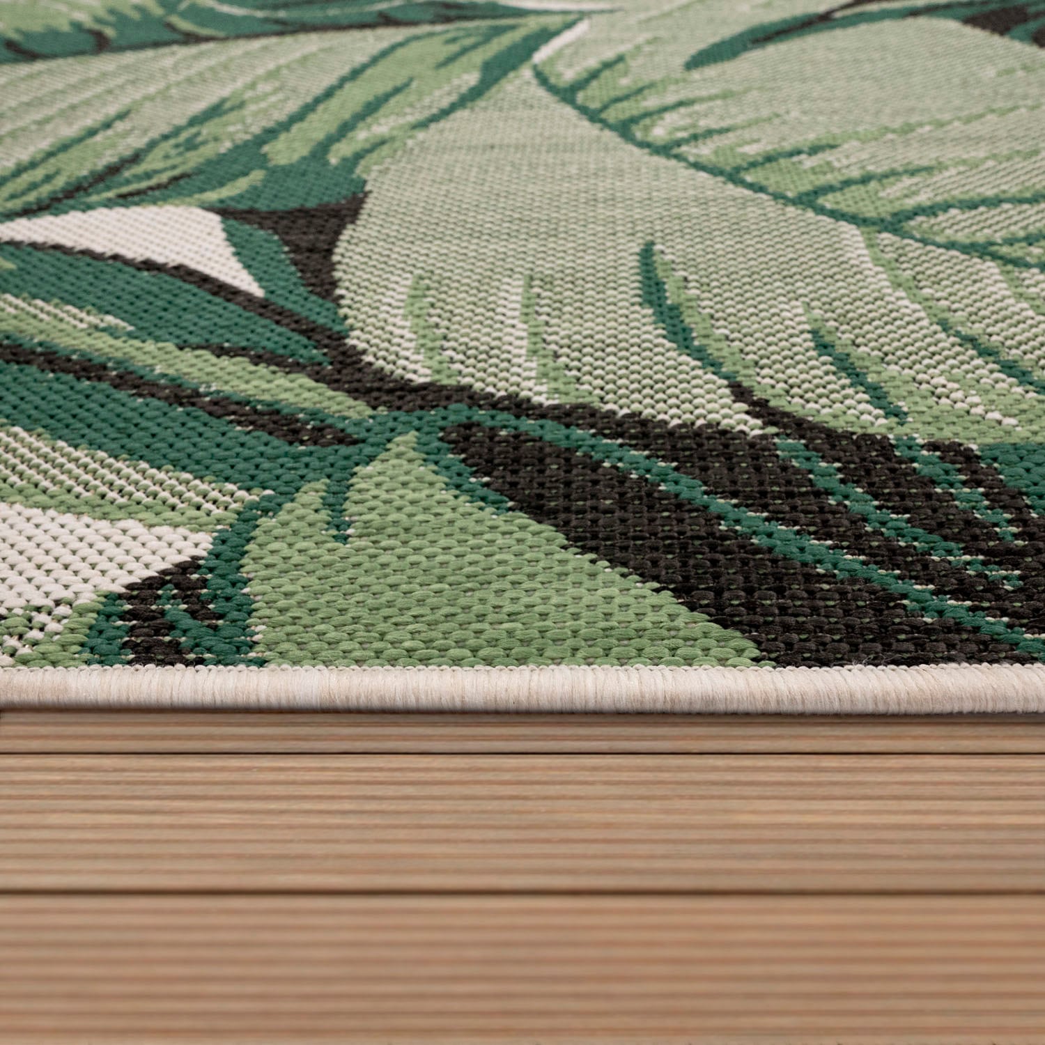kaufen Flachgewebe, Outdoor Teppich In- geeignet und Motiv rechteckig, Palmenblätter, Home Paco 551«, jetzt »Ostende