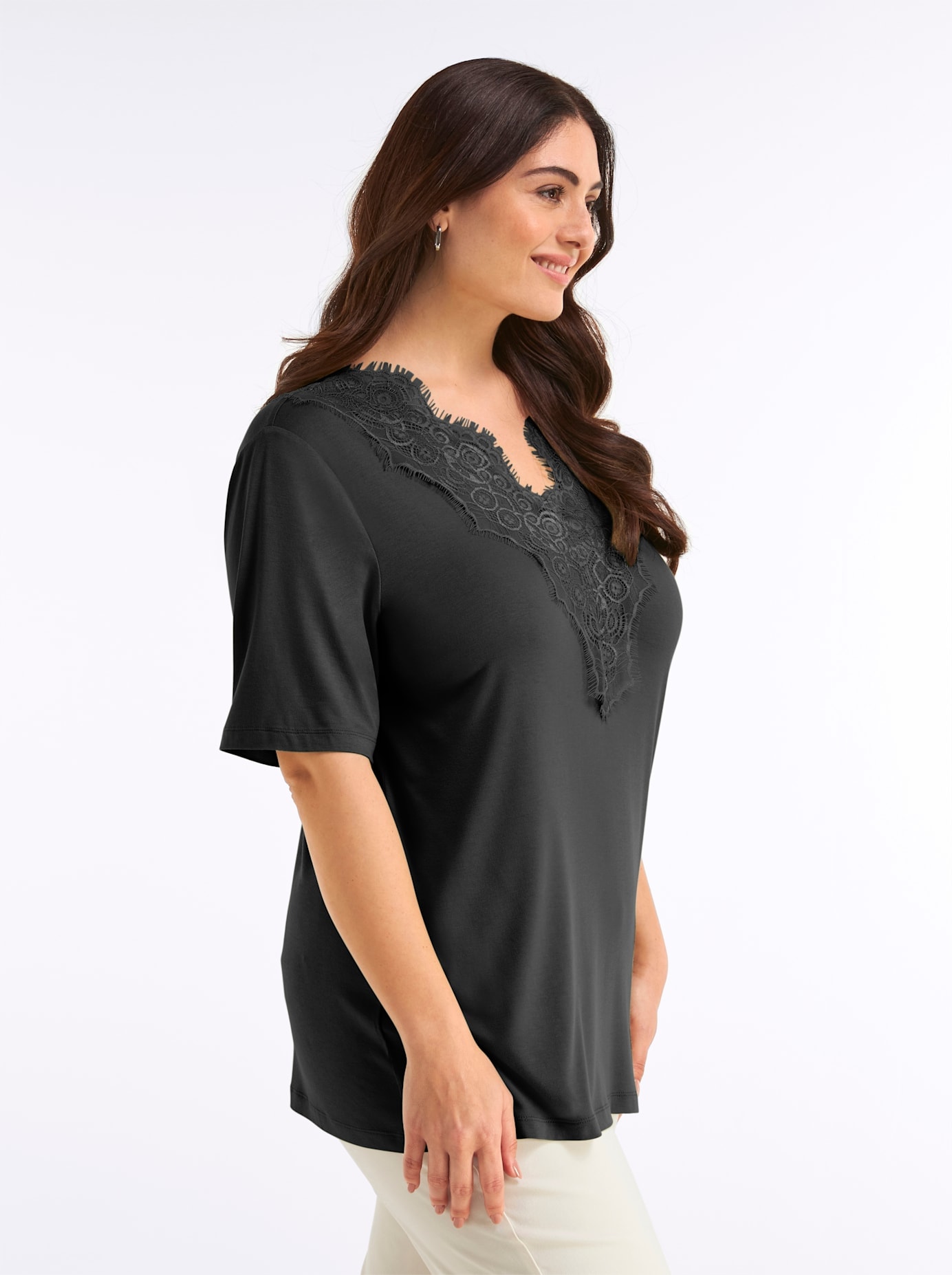 Sheego Chemise en dentelle »Halbarmshirt« 1
