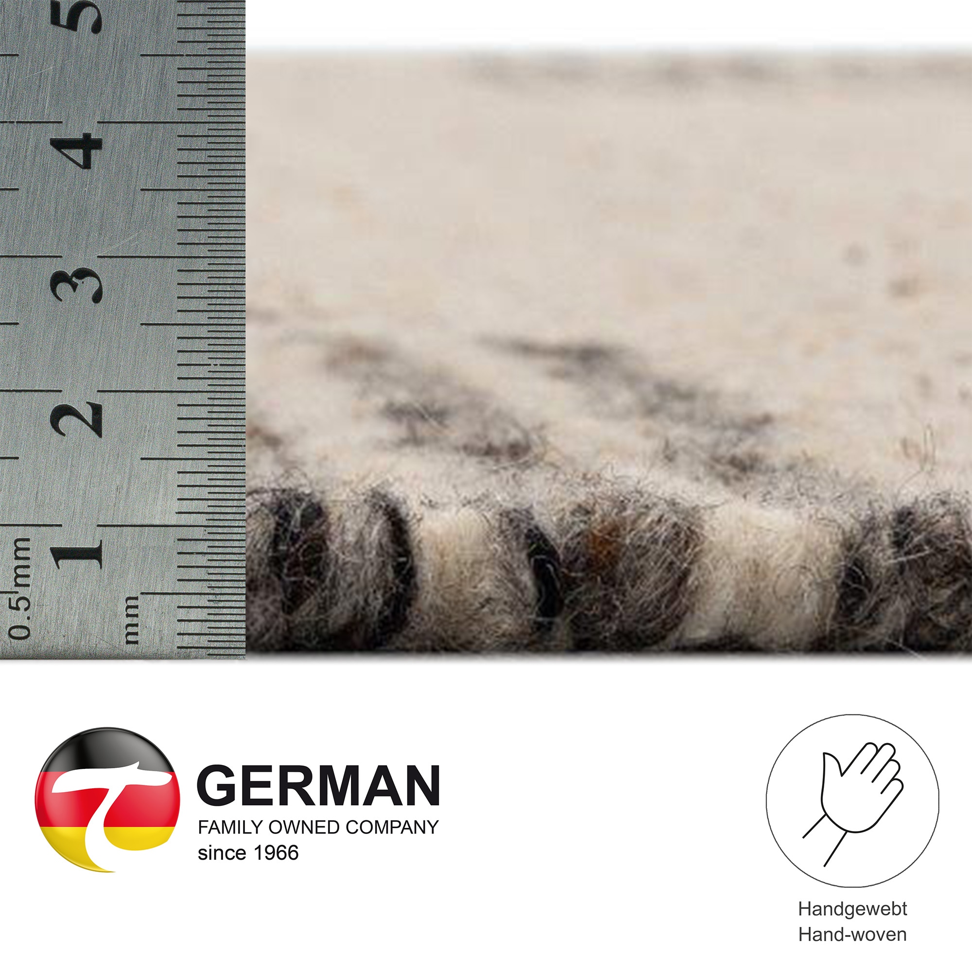 THEKO Tapis en laine »Ehrwald TK-157« Rectangulaire 12 mm Höhe Wendeteppich, besonders flach, handgewebt, reine Wolle, mit Bordüre