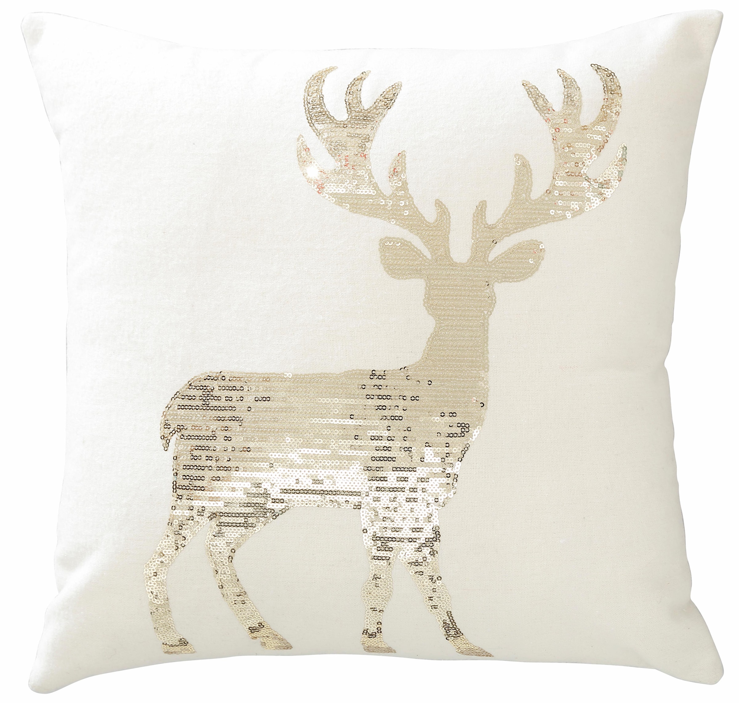 Image of Creativ deco Dekokissen "Hirsch" mit goldfarbenen Pailletten