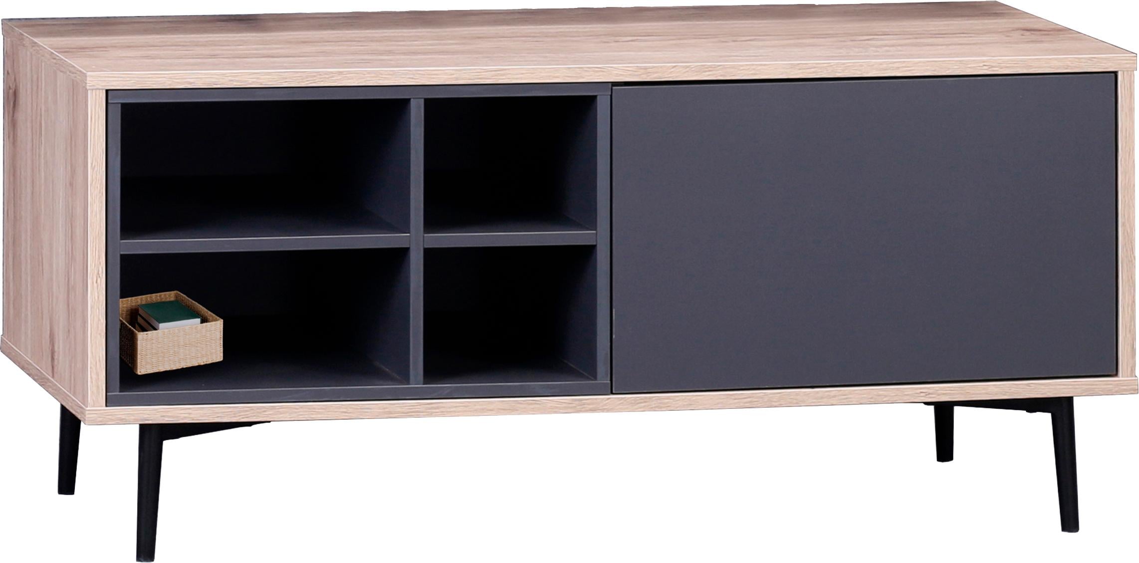 SIT Table basse »Kommode MAILBOX – Scandi‑Lowboard MDF mit Dekorfolie & Metallbeinen« meuble bas scandinave MDF avec film décoratif et pieds métalliques élégants