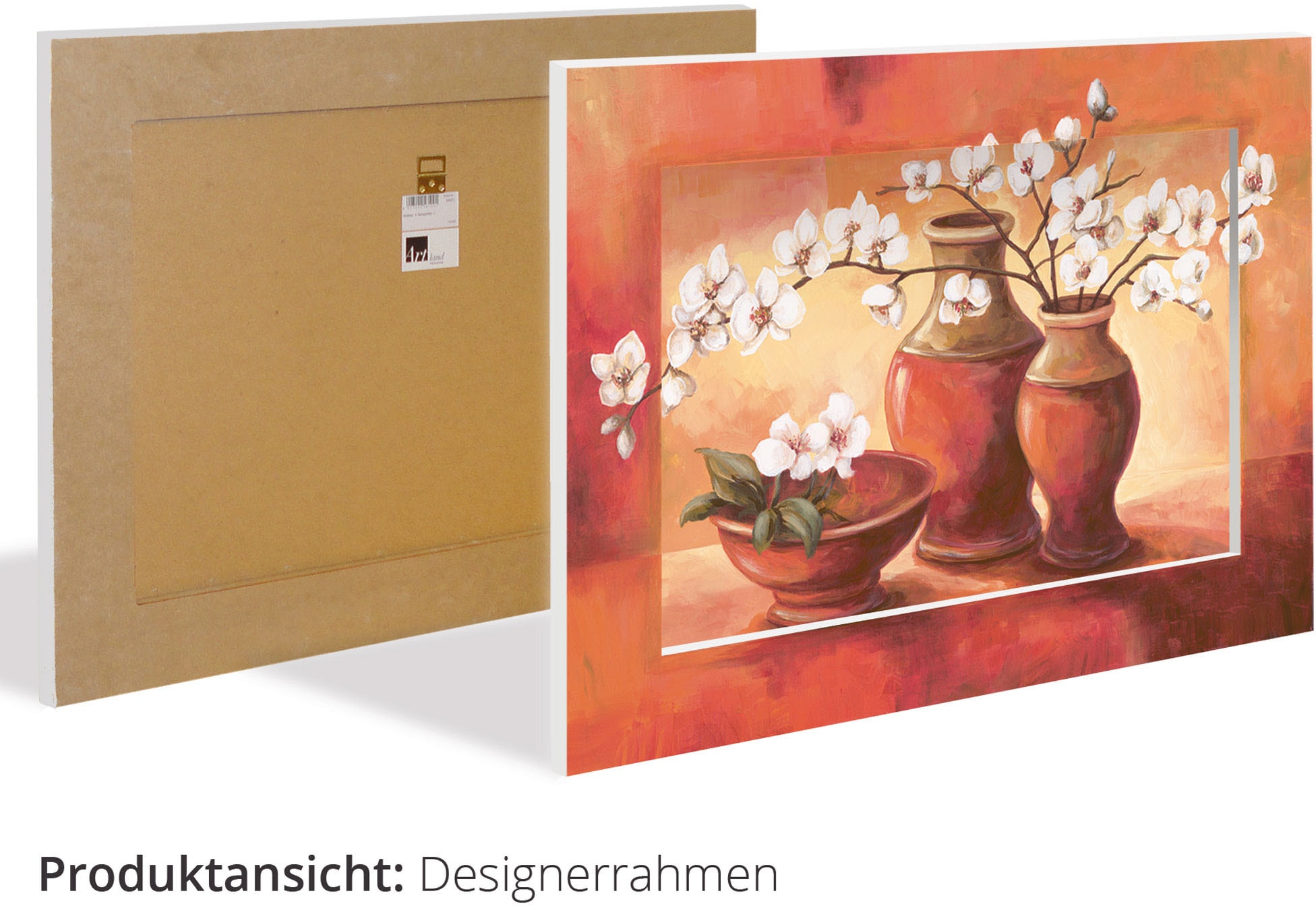 Artland Wandbild »Golden eingerahmte Kirschblüten«, Vasen & Töpfe, (1 St.)