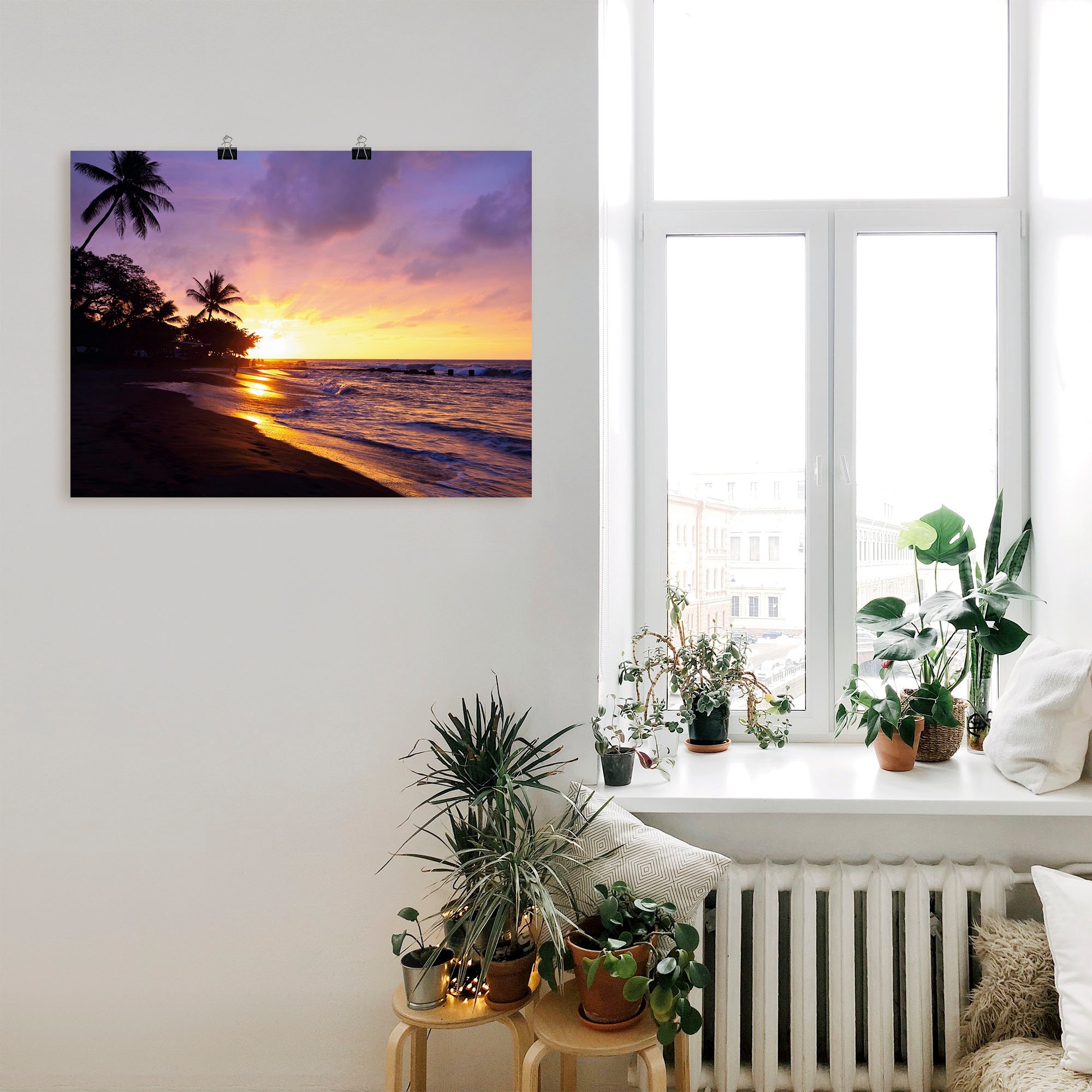 Artland Wandbild »Tropischer St.), (1 Sonnenaufgang Grössen Poster Alubild, in -untergang, Wandaufkleber Strand«, & Leinwandbild, kaufen bequem versch. als oder