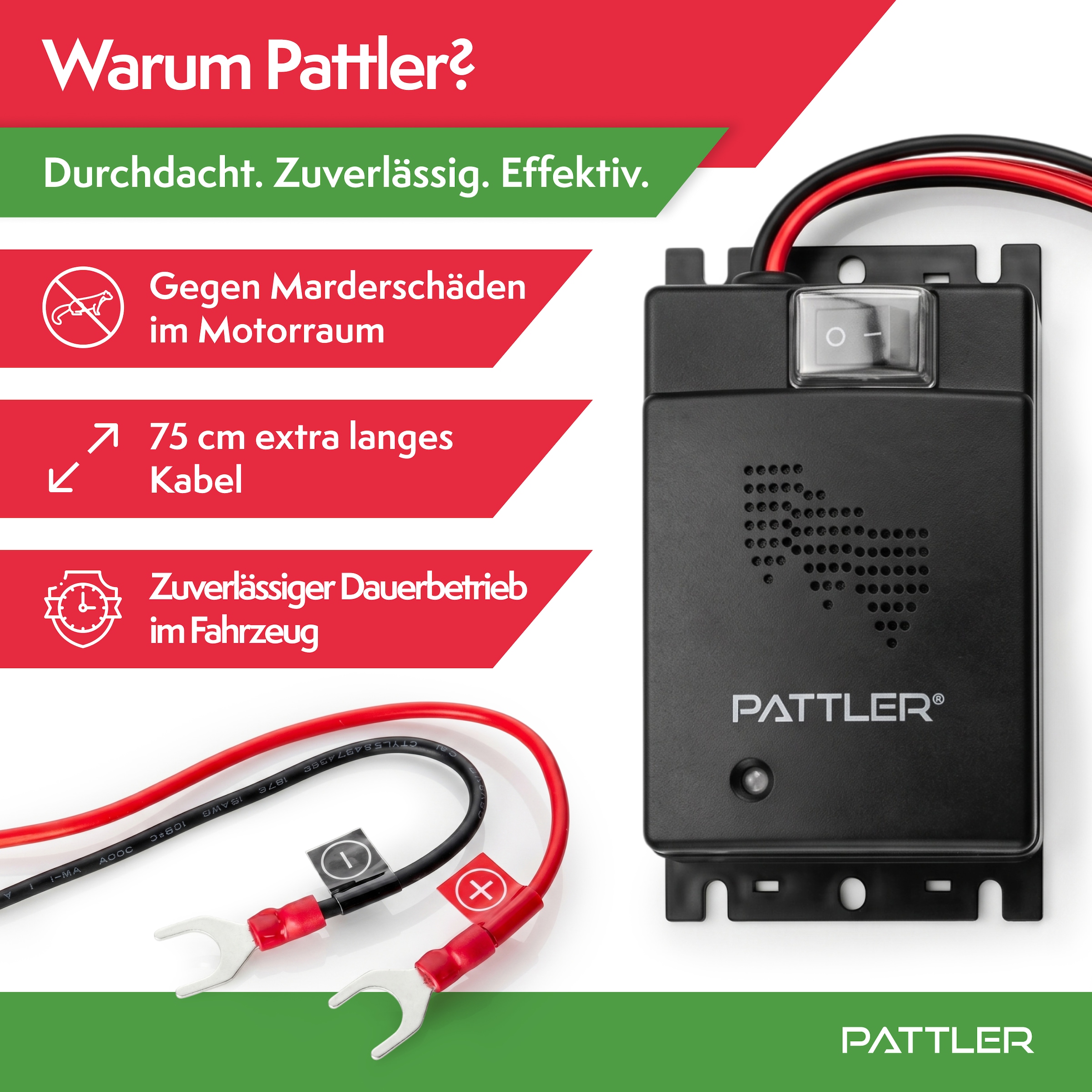 Pattler Ultraschall-Tierabwehr »Marderschreck 12 Volt fürs Auto« 1 Gerät