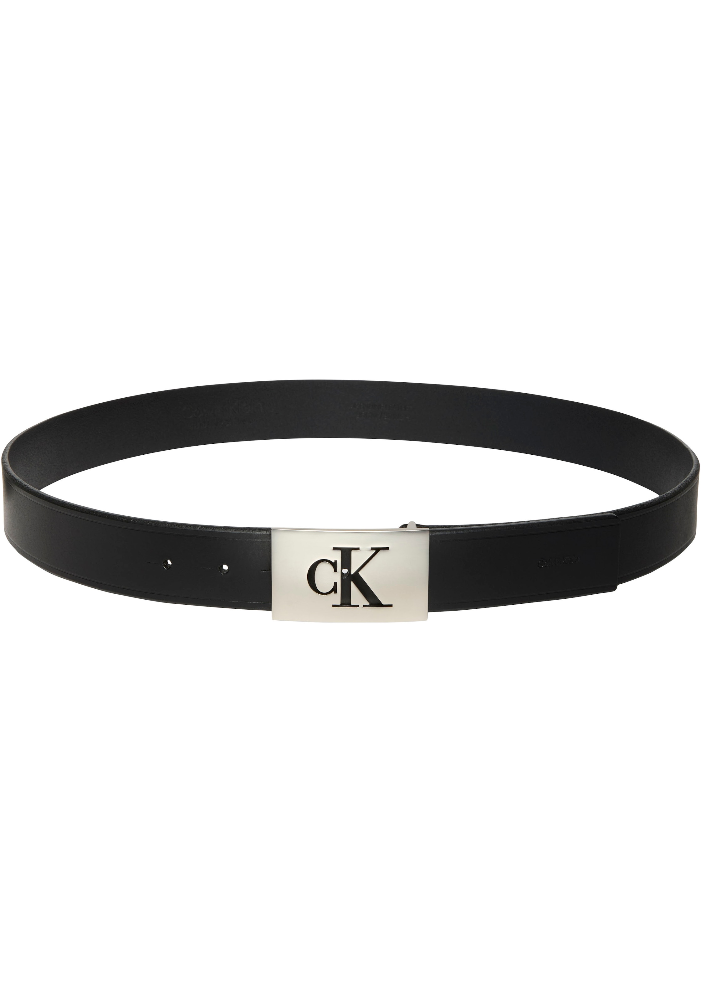 Calvin Klein Ceinture en cuir »SSNL MONO PLAQUE 35MM FIXED« Grössenverstellbar mit Metallschliesse