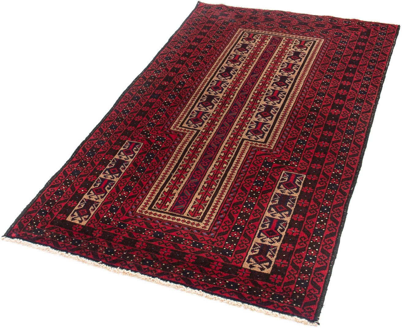 Image of morgenland Orientteppich »Belutsch - 146 x 83 cm - dunkelrot«, rechteckig, 8 mm Höhe, Wohnzimmer, Handgeknüpft, Einzelstück mit Zertifikat bei Ackermann Versand Schweiz