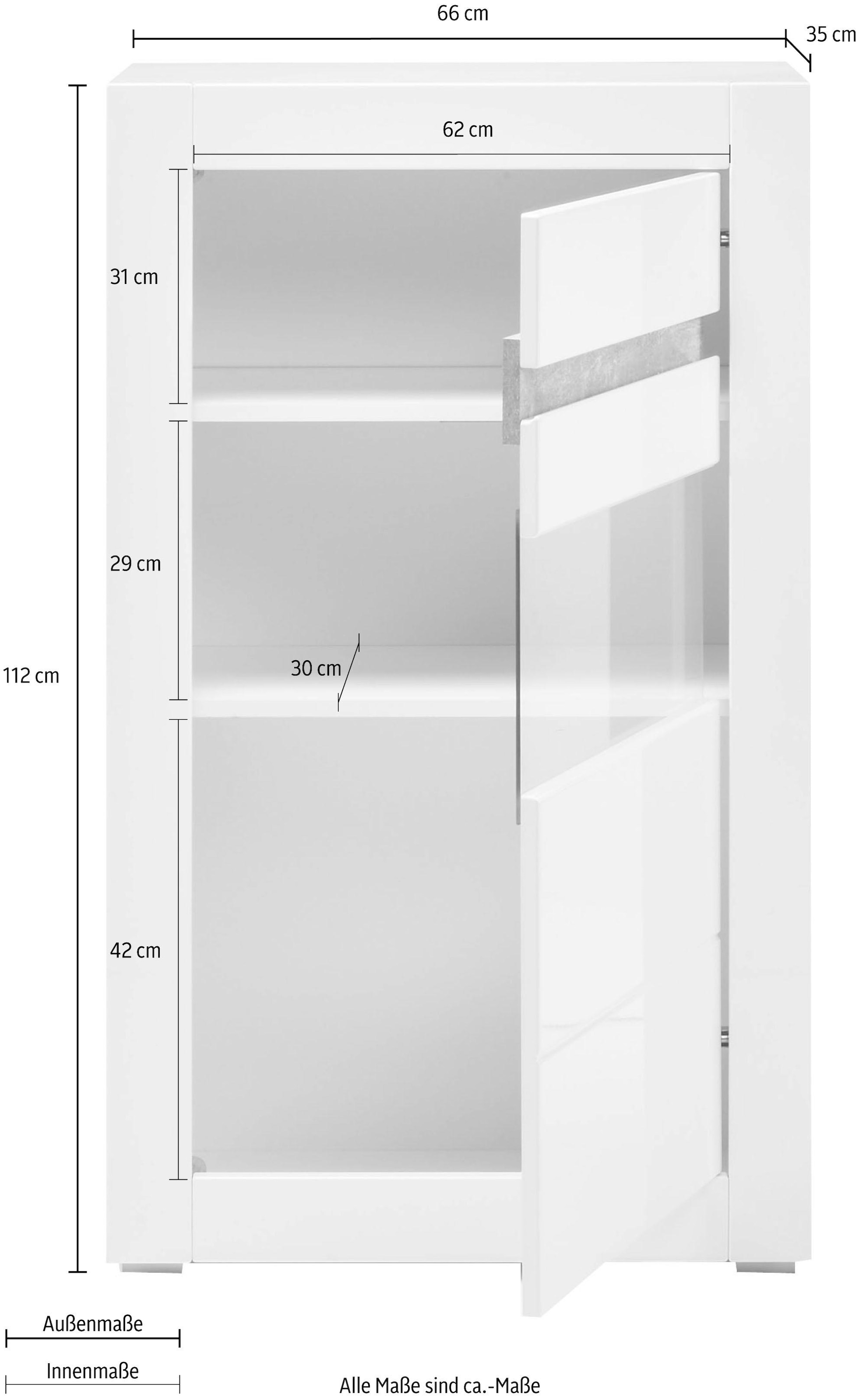 ♕ INOSIGN Vitrine »Carat«, Höhe 112 auf Blende wendbare cm, versandkostenfrei