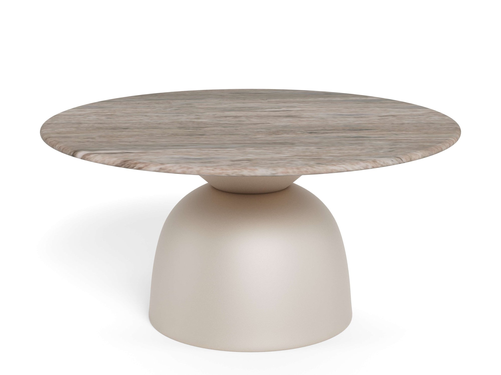 Image of ACTONA GROUP Couchtisch "Ferrol Beistelltisch– stilvoll & modern mit eleganter Marmorplatte" Rund. Grauer Toronto Marmor, raues Stahlgestell, grau. Ø: 80 cm