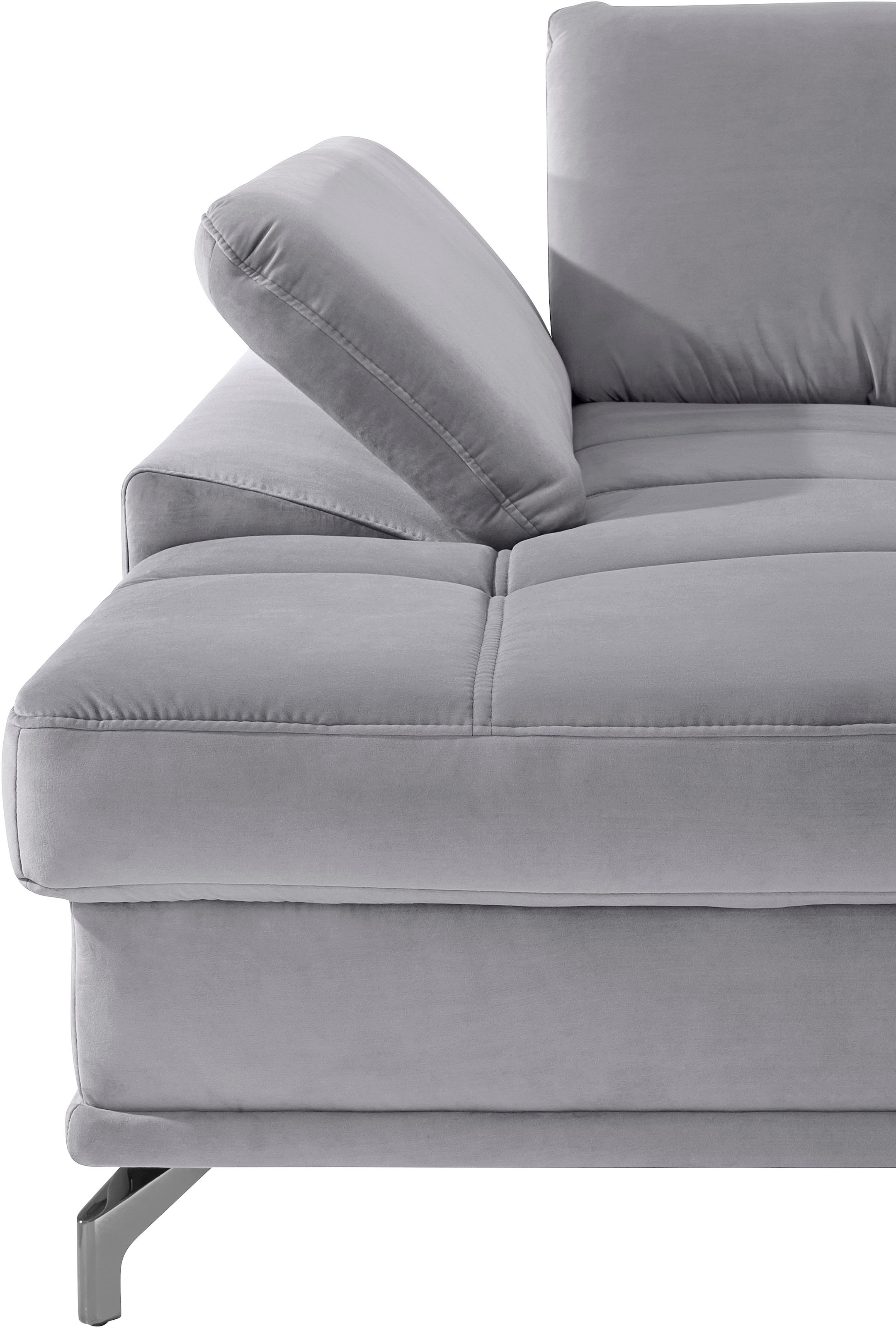 Places of Style Wohnlandschaft »Costello U-Form, mit Sitztiefenverstellung, Armteilverstellung und«, 3 Nierenkissen, optional Bettfunktion und Bettkasten