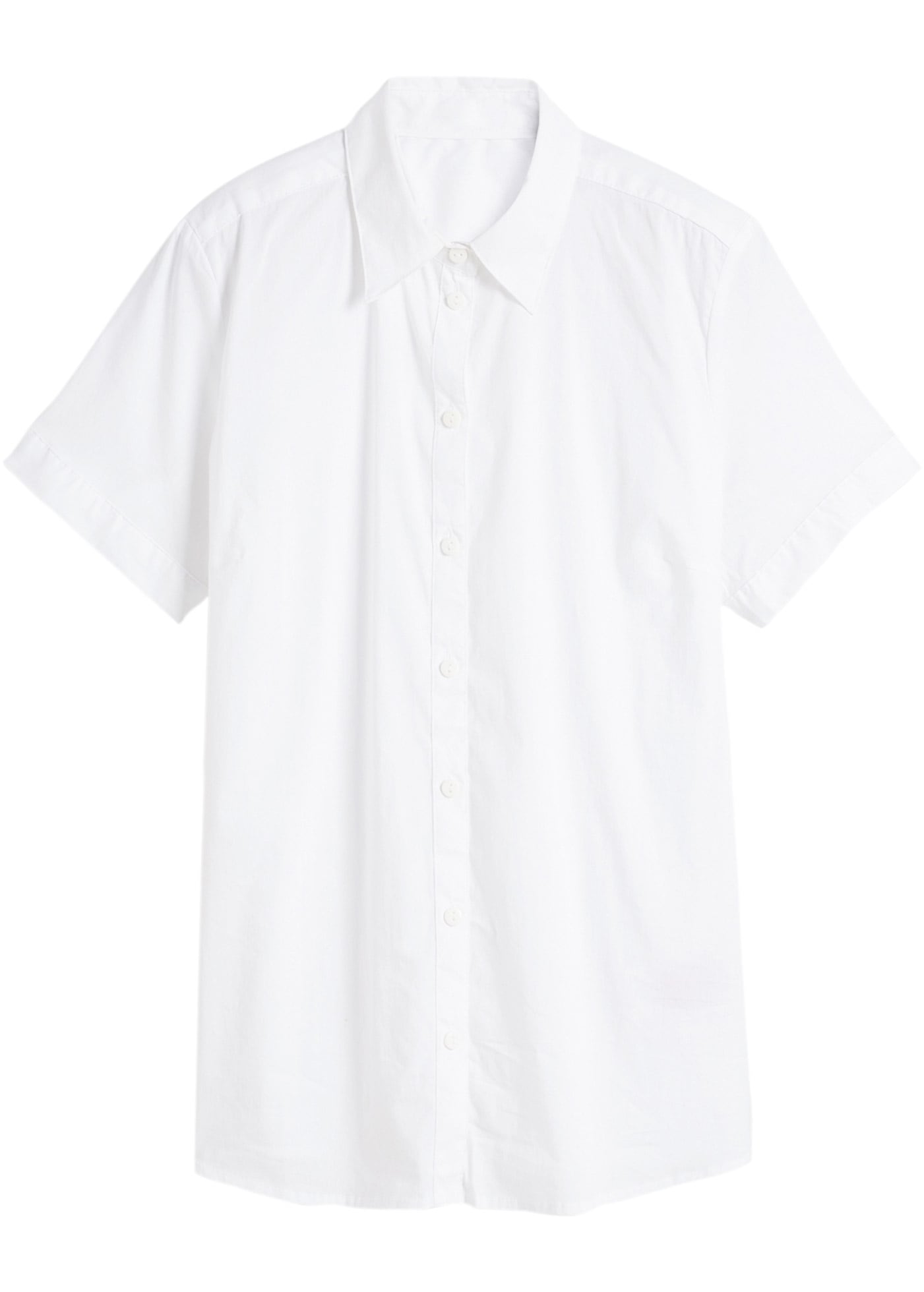 bonprix Kurzarmbluse »Stretch-Kurzarmbluse aus Baumwollmix« schmale Passform und Hemdblusenkragen