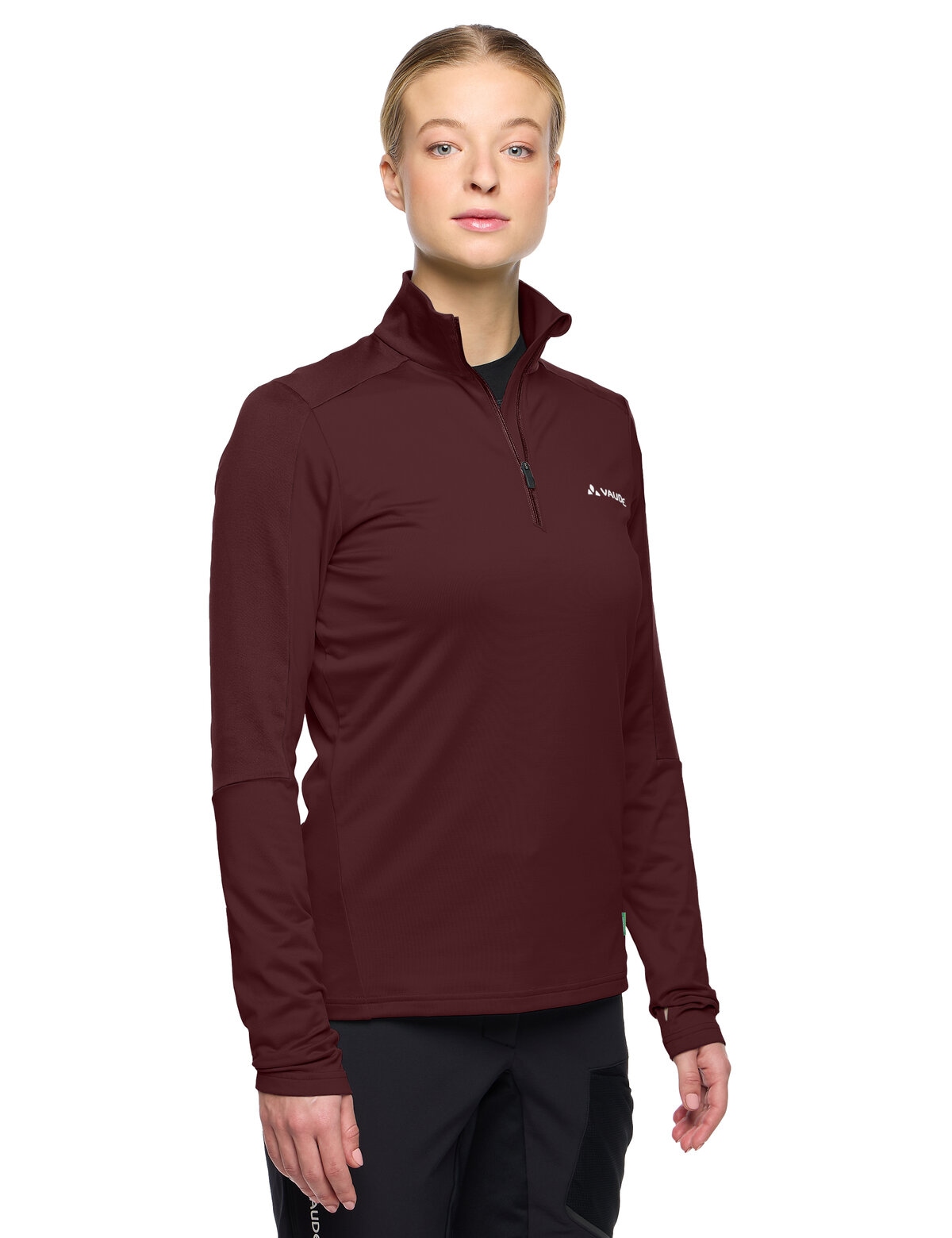 Image of VAUDE Langarmshirt "WOMENS LIVIGNO HALFZIP II" mit Reissverschluss, hoch geschlossener Ausschnitt, Langarmshirt