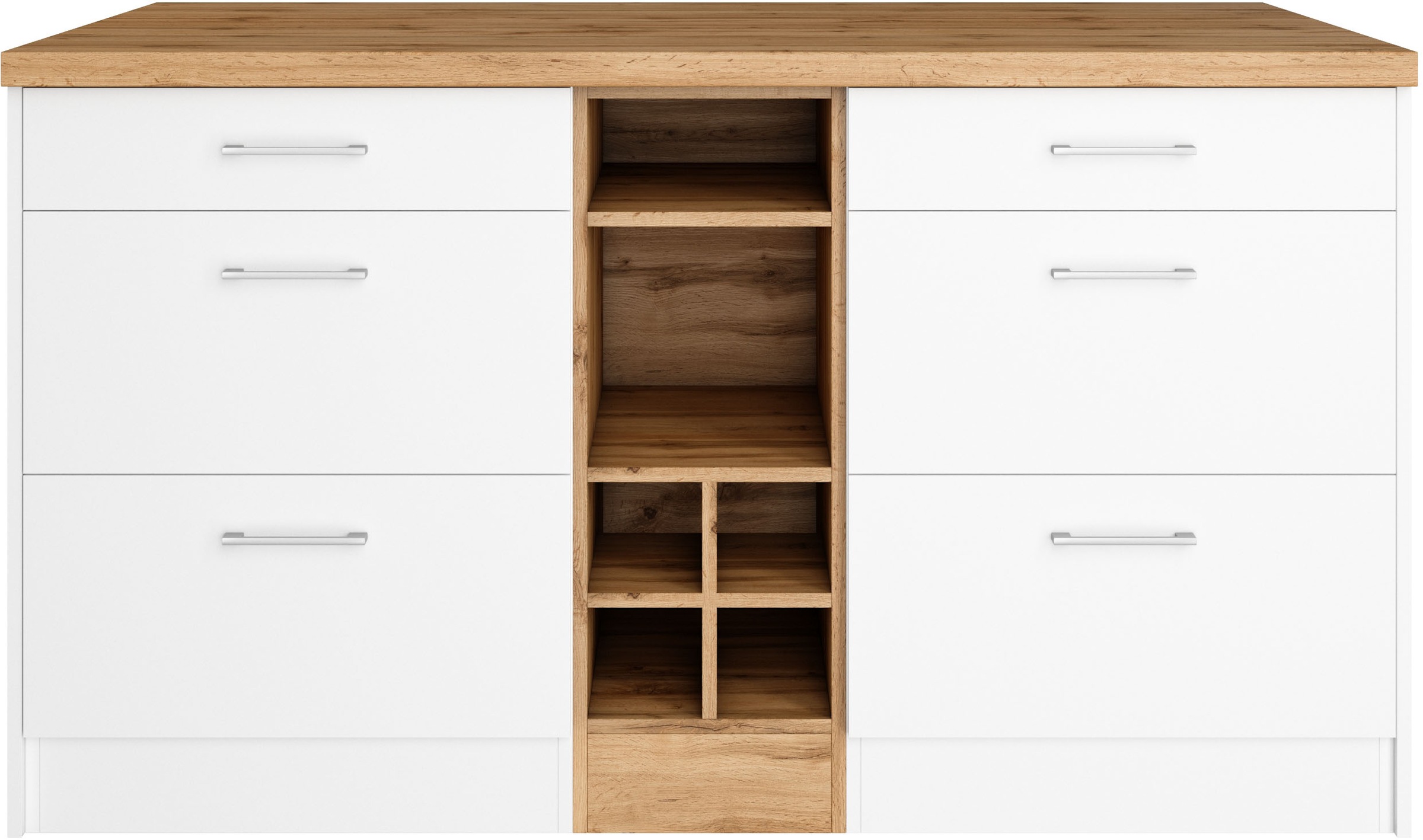 KOCHSTATION Ilot de cuisine »KS-Milan« dimensions 153/100 cm, beaucoup d’espace de rangement, lieu central : cuisine