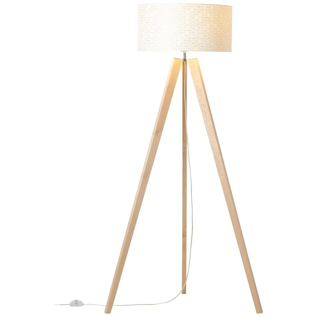 Brilliant Stehlampe »Galance«, 1 flammig-flammig, 158 cm Höhe, Ø 50 cm, E27,  Holz/Textil, holz hell/weiss acheter confortablement