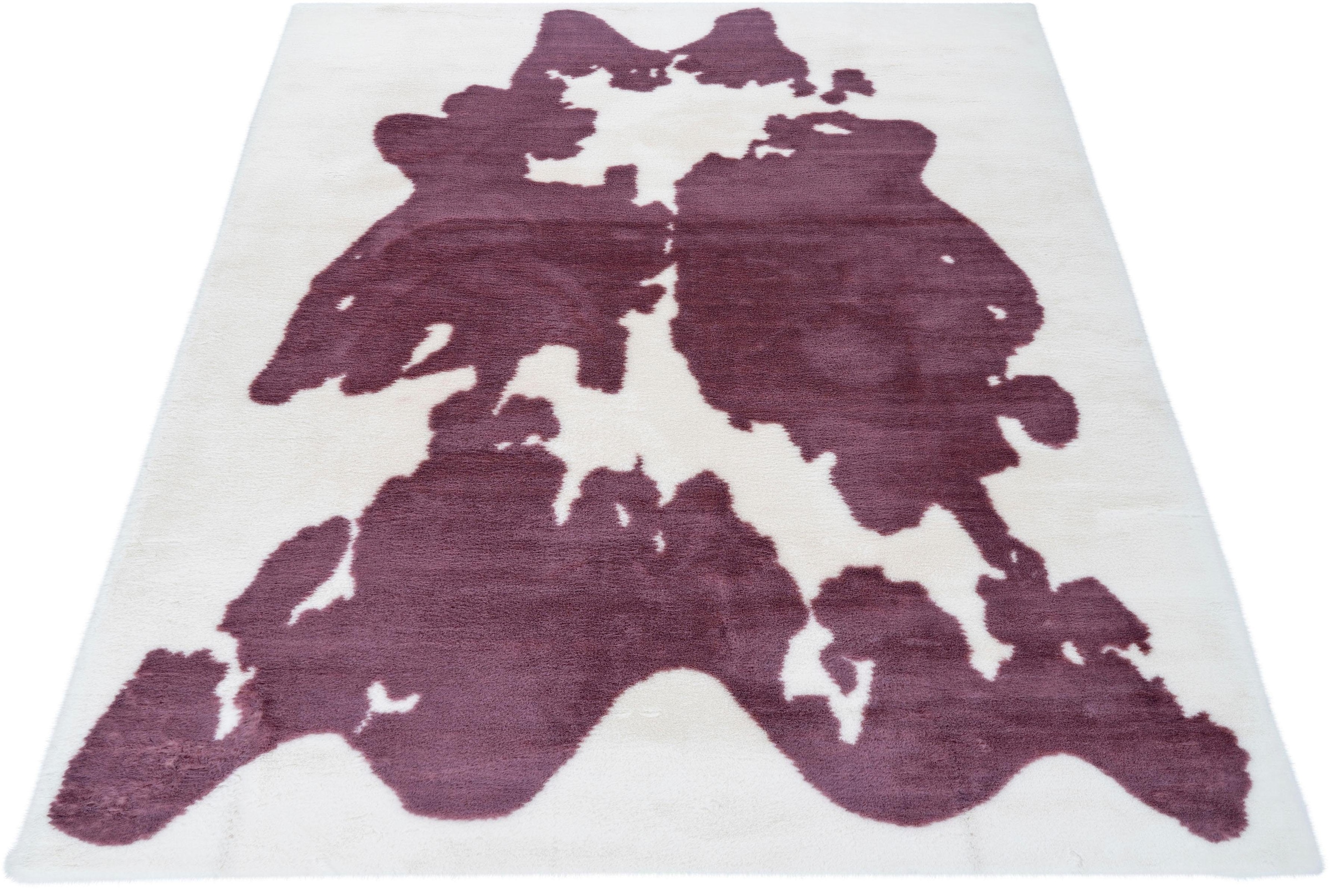 Bruno Banani Hochflor-Teppich »Makayla«, rechteckig, 30 mm Höhe, Kuhfell-Muster, Kunstfell, weicher Flor