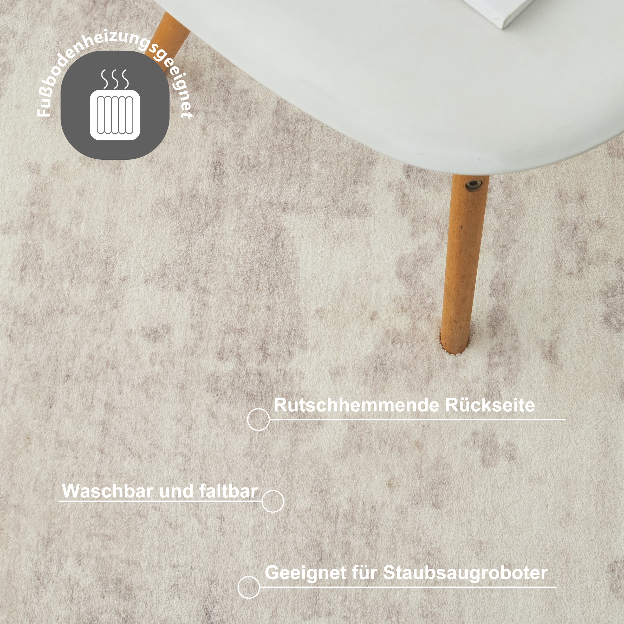 GOODproduct Tapis »Mokk, Druckteppich, mehrfarbig, im Vintage-Look« Rectangulaire 12 mm Höhe imprimé, lavable, doux, salon, chambre, salle à manger