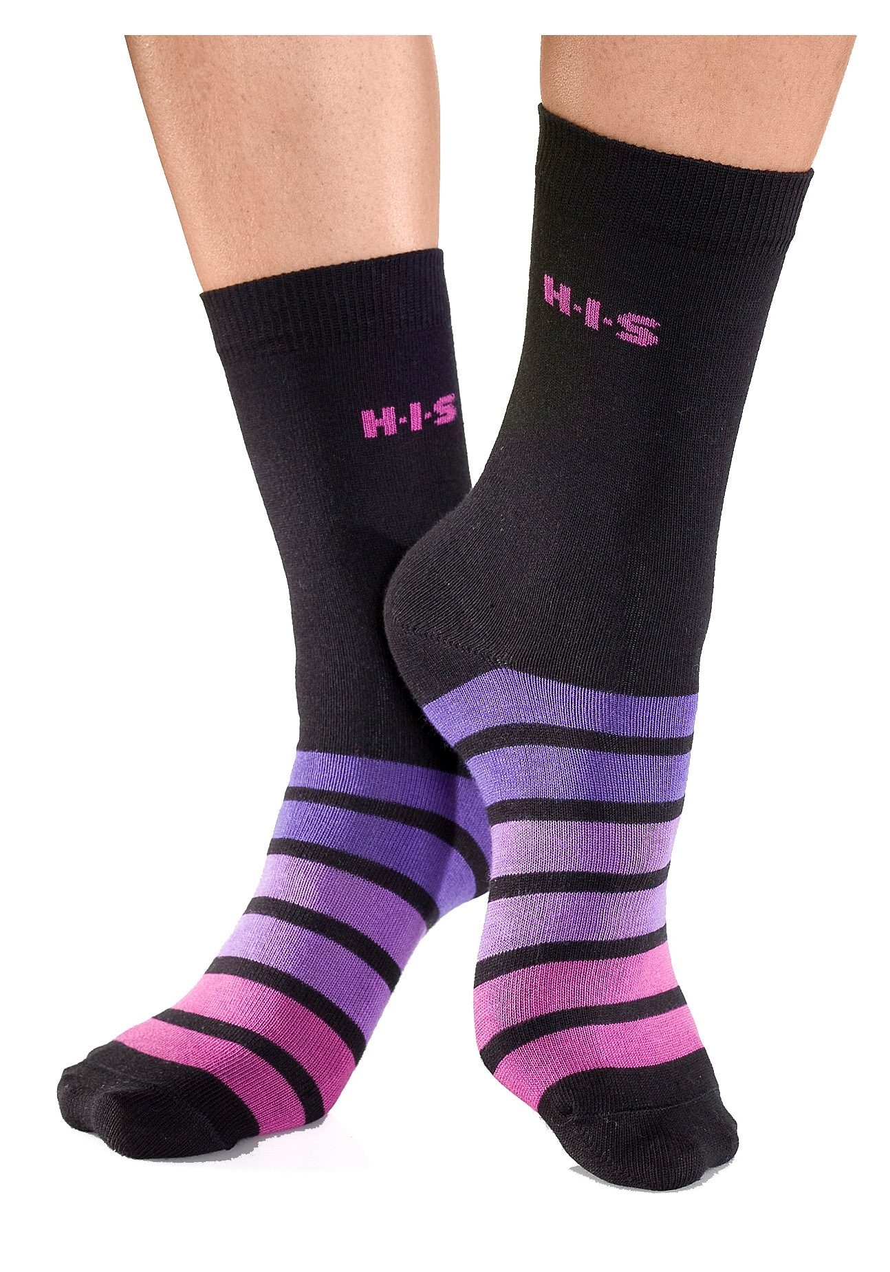 H.I.S Freizeitsocken, (Set, 7 Paar), mit buntem Ringelmuster