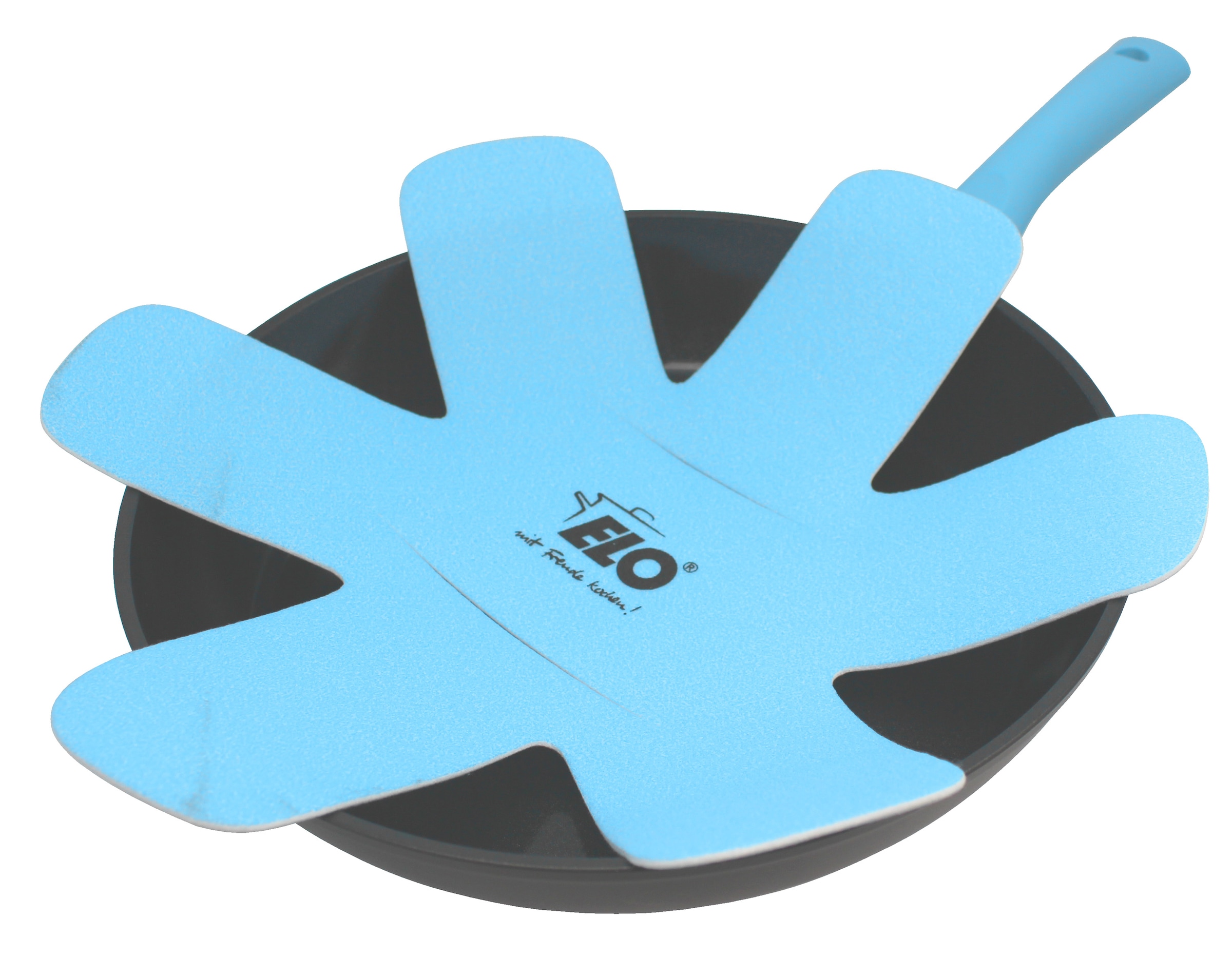 Elo Basic Schmorpfanne »Colorio mit farbigem Protektor« Aluminium Set, Pfanne inkl. Pfannenschoner, 2 tlg. Soft-Touch-Griff mit Flammenschutz