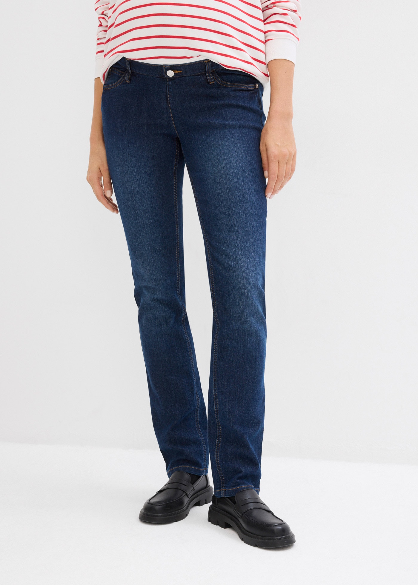 Image of bonprix Umstandsjeans 1 tlg. regular fit, gerades Bein, breiter Bund aus Baumwolljersey, 5-Pocket