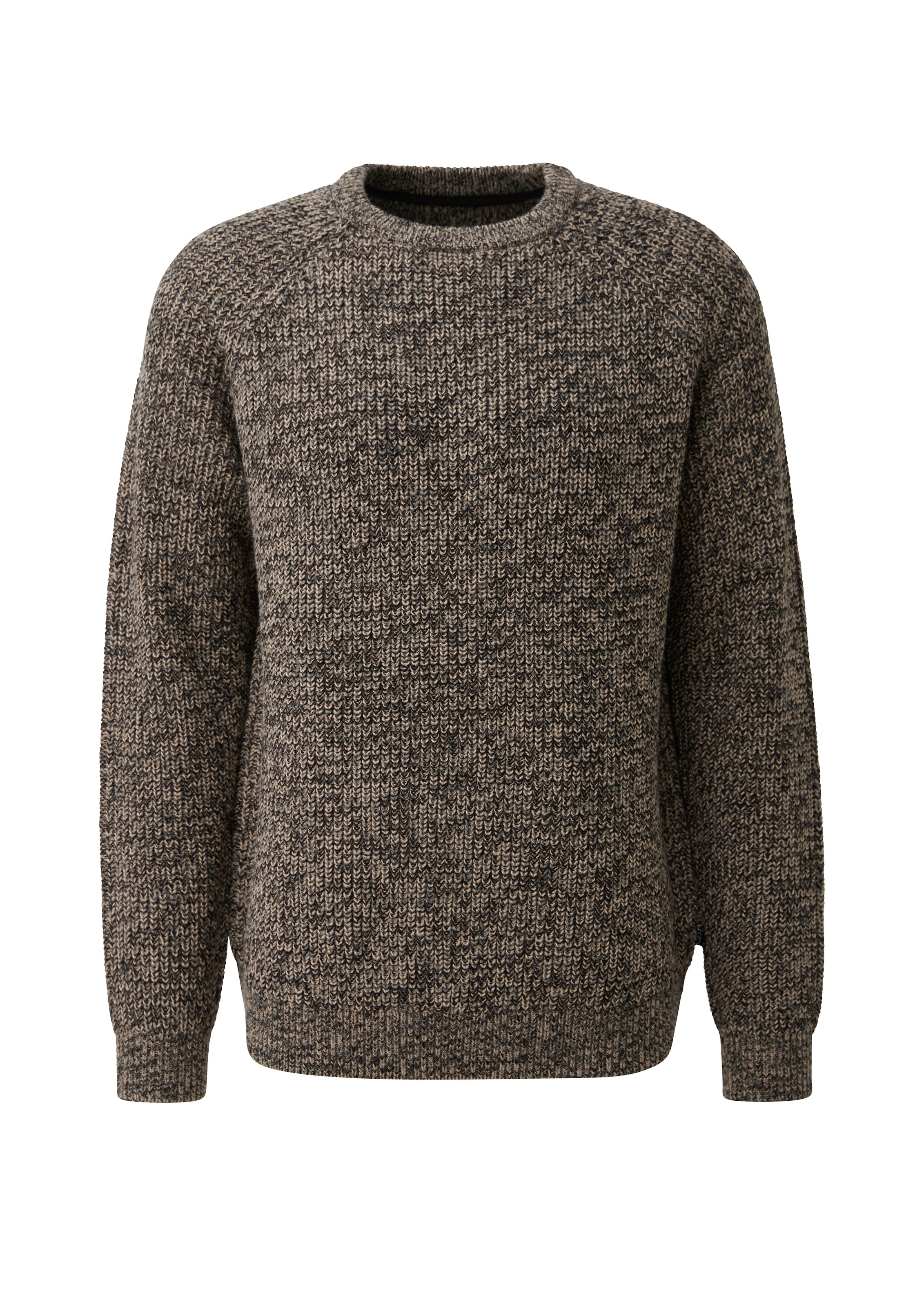 QS Strickpullover Melierter Winterpullover mit Rundhals