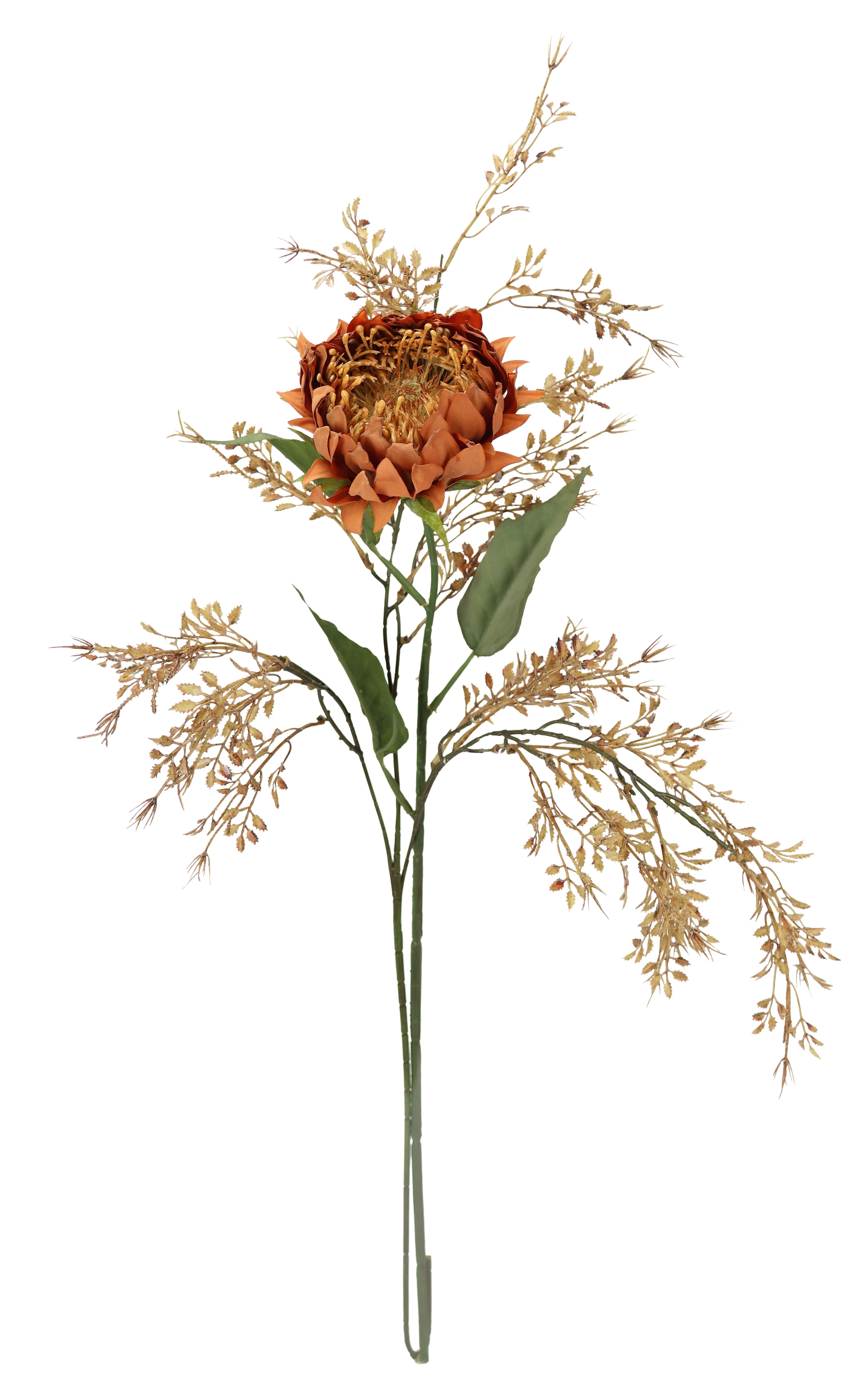 I.GE.A. Kunstblumenstrauss »Kunstblumen Set Artischocke« 2er Set Artischockenzweig mit Dekozweig 70cm Kunstpflanze Seidenblume