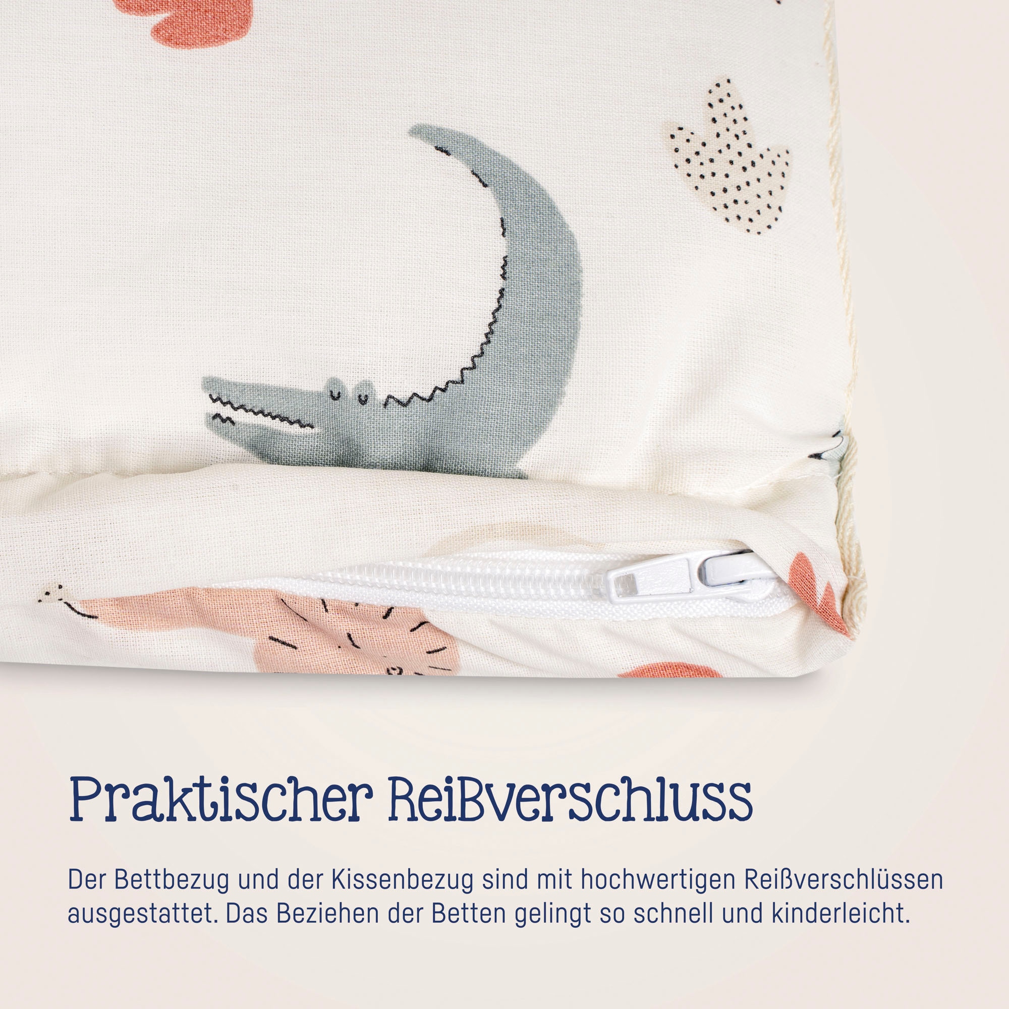 Julius Zöllner Kinderbettwäsche »Baby- und Kinderbettwäsche aus 100% Bio-Baumwolle«, erhältlich in den Grössen 80x80+35x40cm und 100x135+40x60cm
