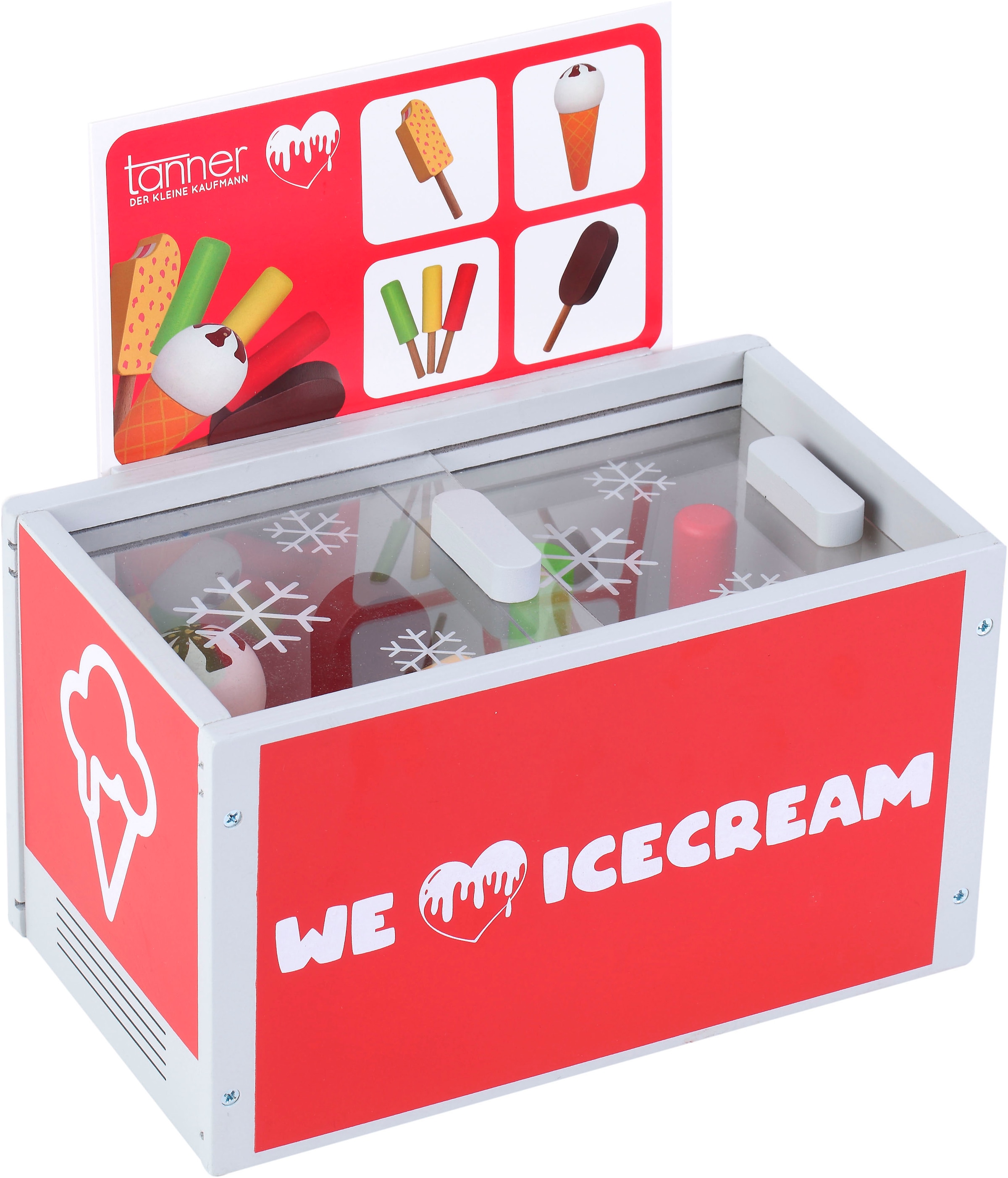 Tanner Kaufladensortiment »Eistruhe aus Holz mit vielen Eissorten« FSC® - schützt Wald
