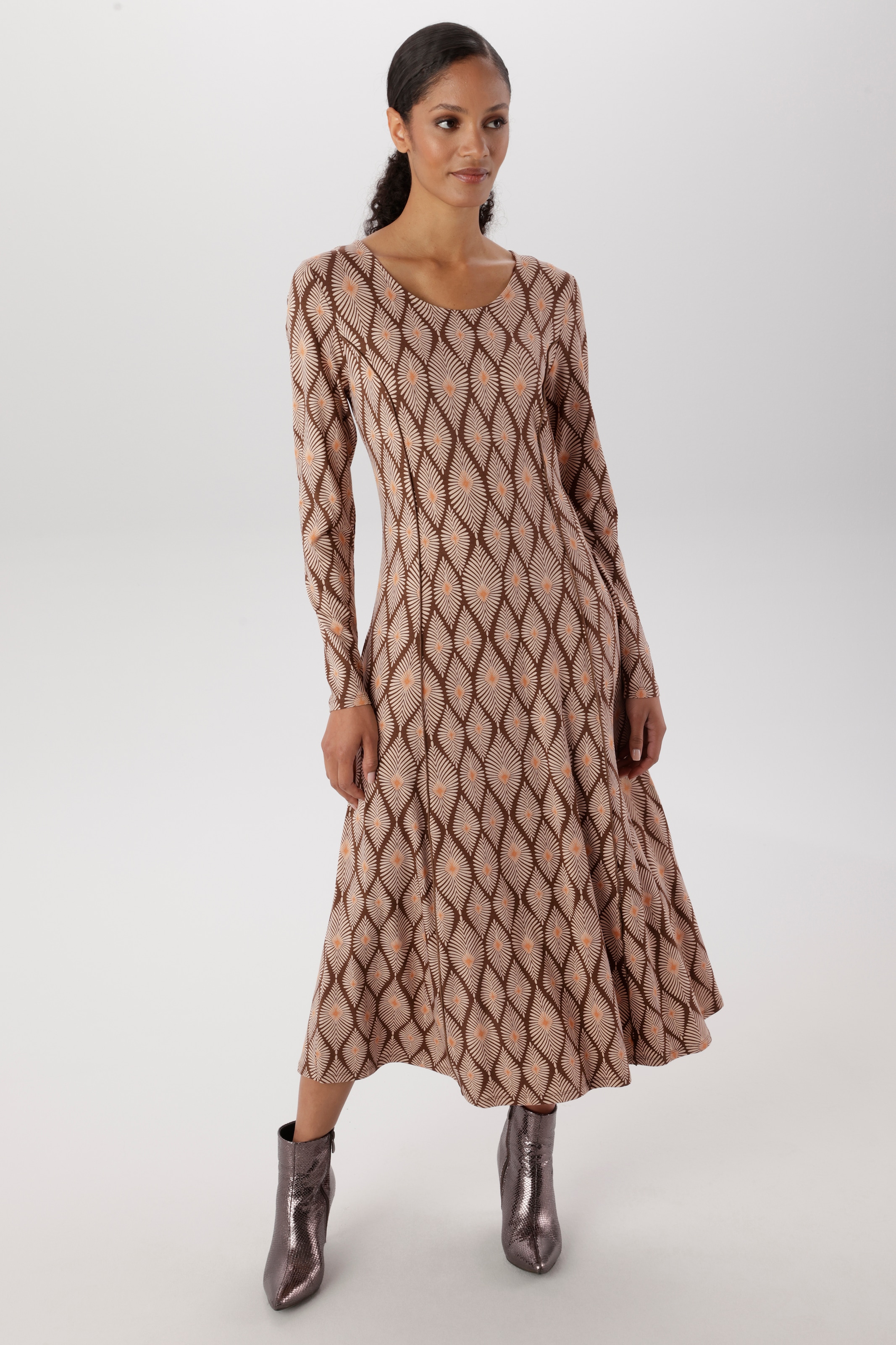 Aniston SELECTED Jerseykleid mit trendigem und fantasievollem Retromuster - NEUE KOLLEKTION