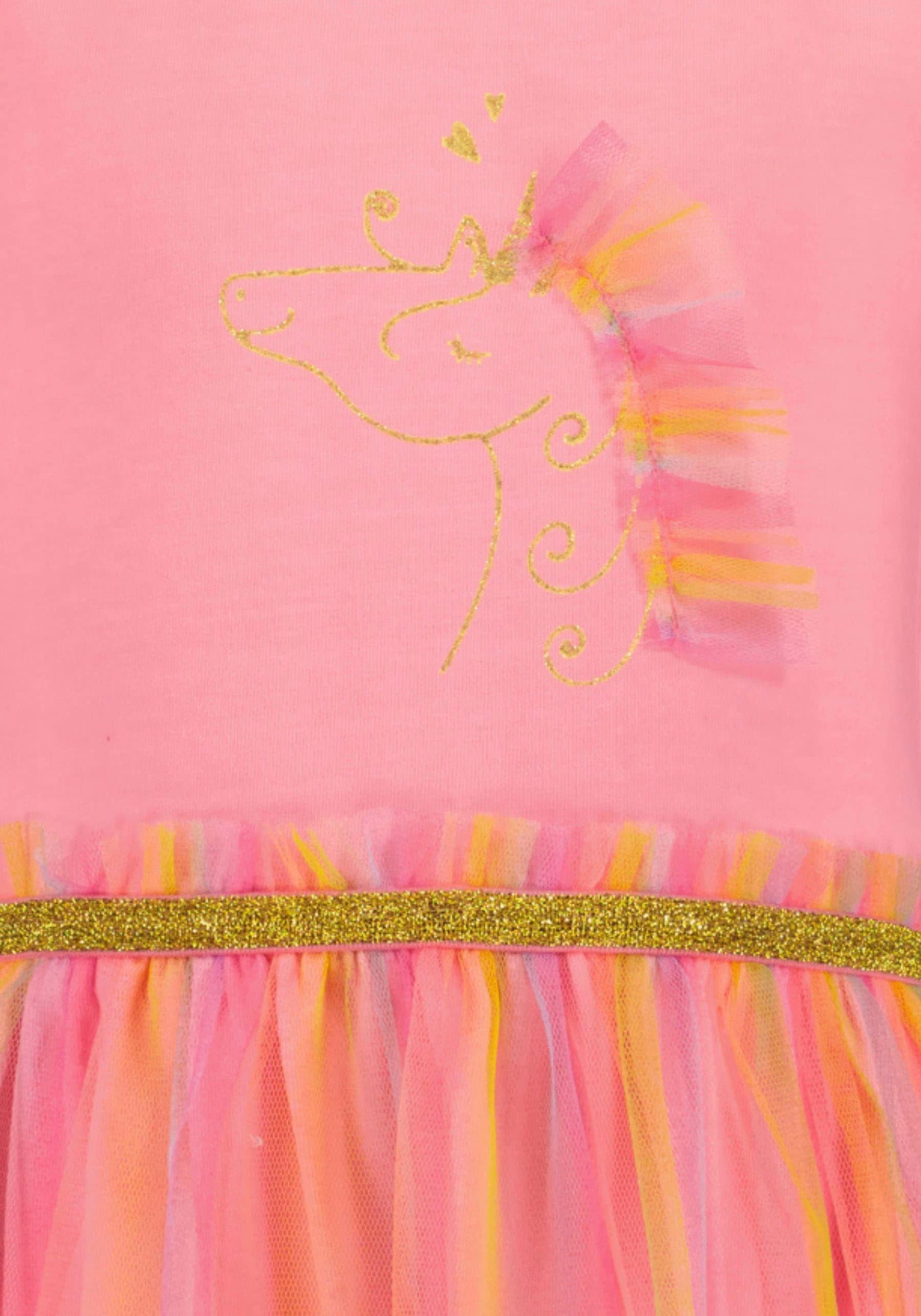 Blue Seven Robe en jersey 1 pièces tlg. mit aufgesetztem  Tüllrock und tollem Frontmotiv