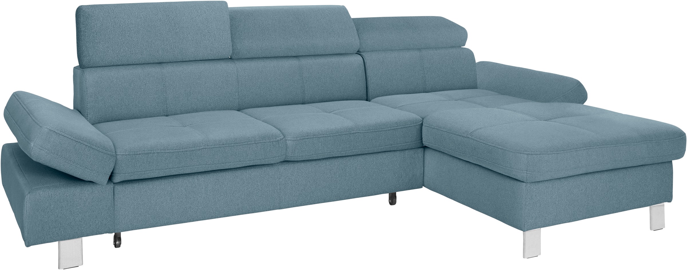exxpo - sofa fashion Ecksofa »Fiji, hochwertige Detailverarbeitung im Sitz und Rücken, L-Form«, bequem durch Kopf- und Armteilverstellung, wahlweise mit Bettfunktion