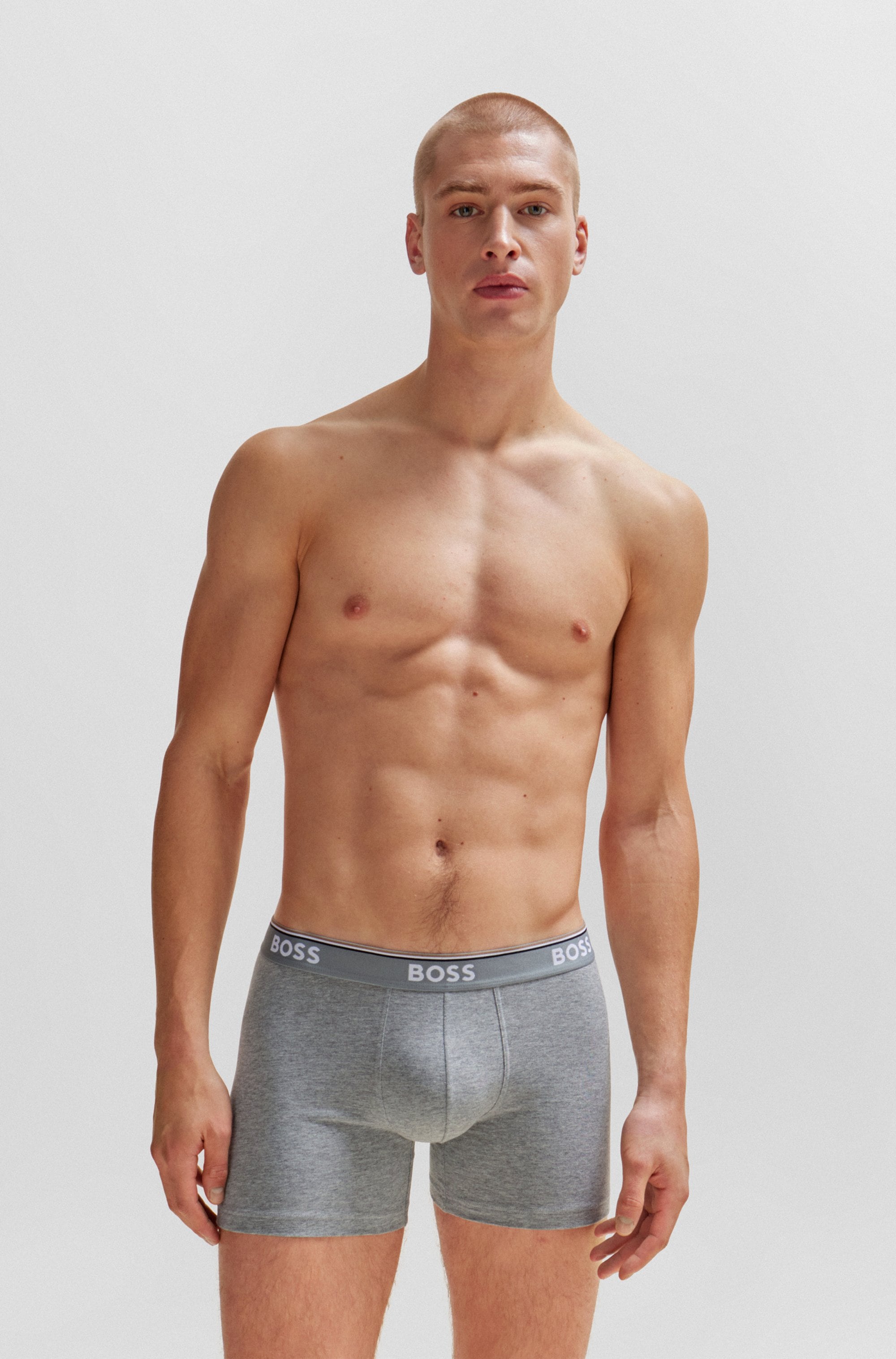 BOSS Langer Boxer »Brief 3 PACK«, mit farblich passendem Webbund