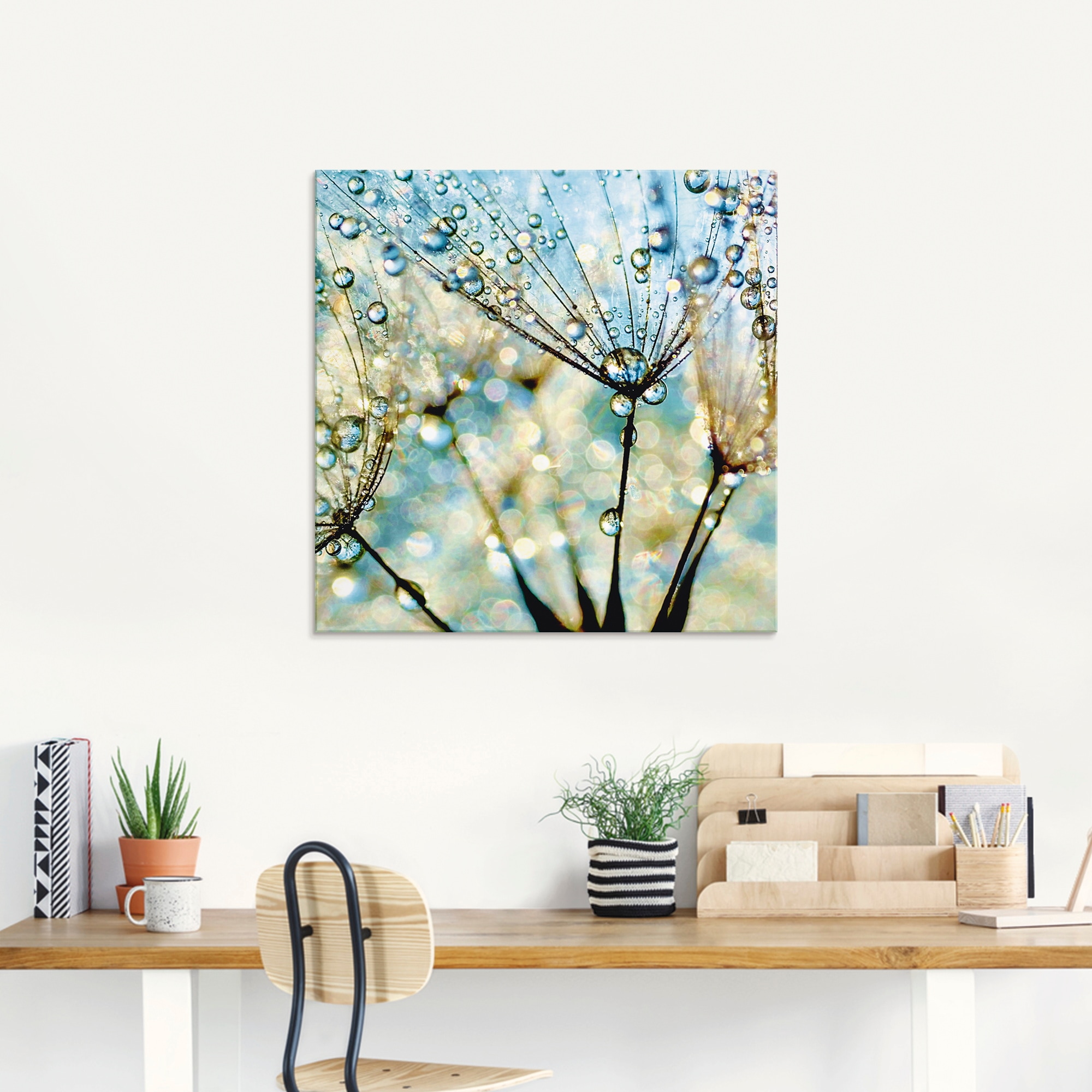 Artland Glasbild »Pusteblume Blaue Diamanten« Blumen 1 Stk. tlg. in verschiedenen Grössen