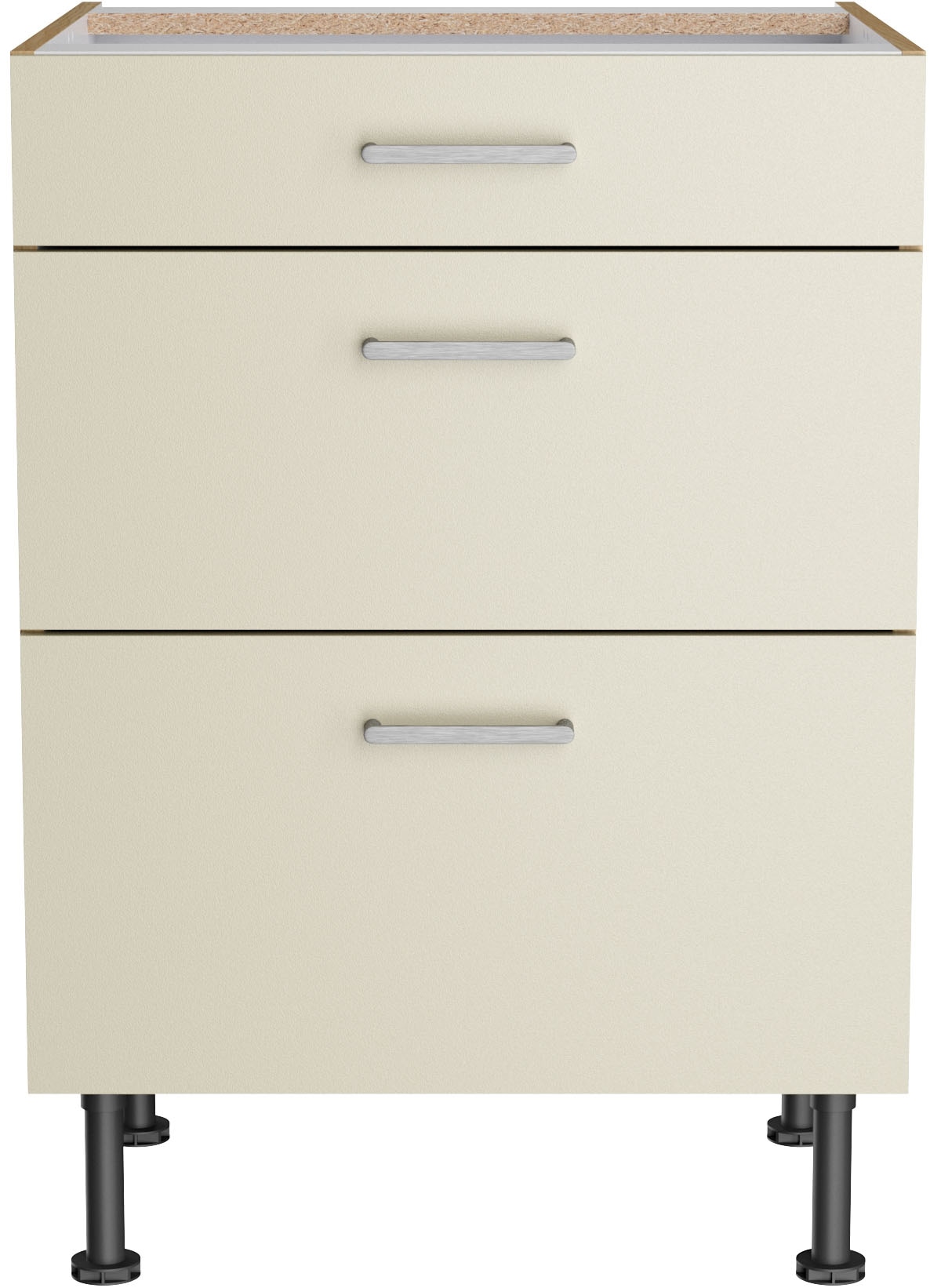 KOCHSTATION Armoire basse »KS-Lucy« Breite 60 cm, 1 Schubkasten, 2 Auszügen, Soft-Close, verstellb. Füsse
