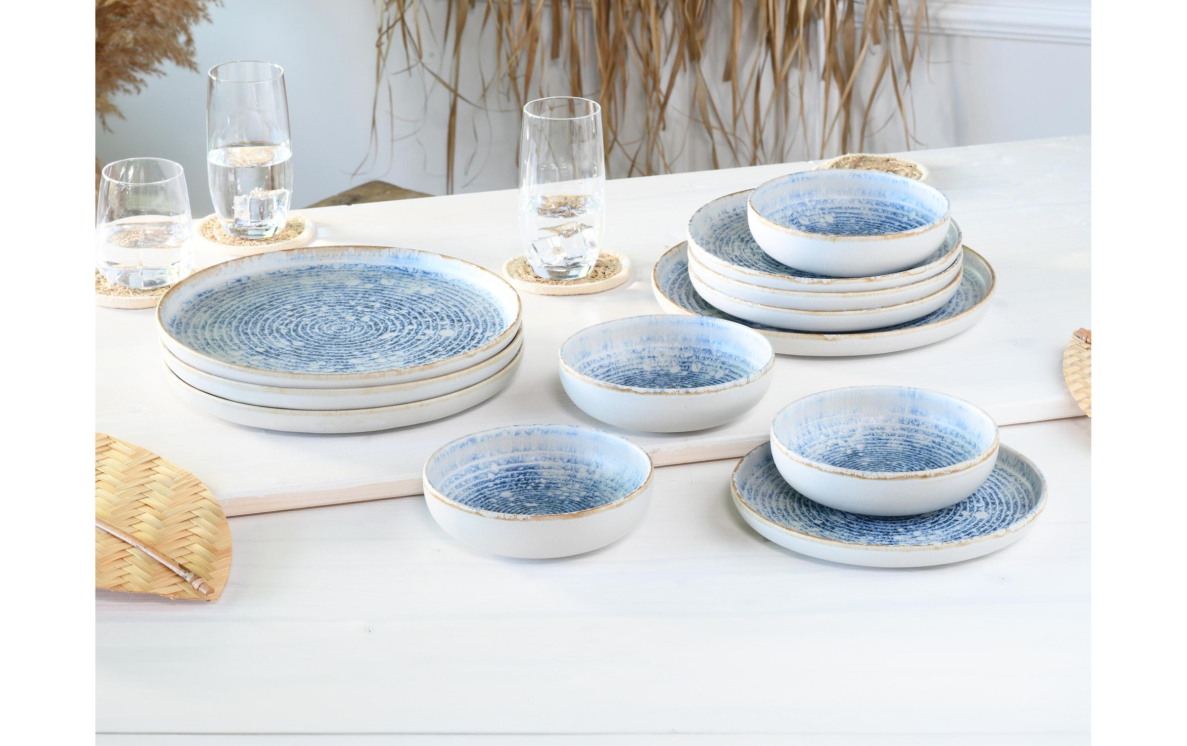 CreaTable Service combiné »Teller-Set Blau/Weiss«