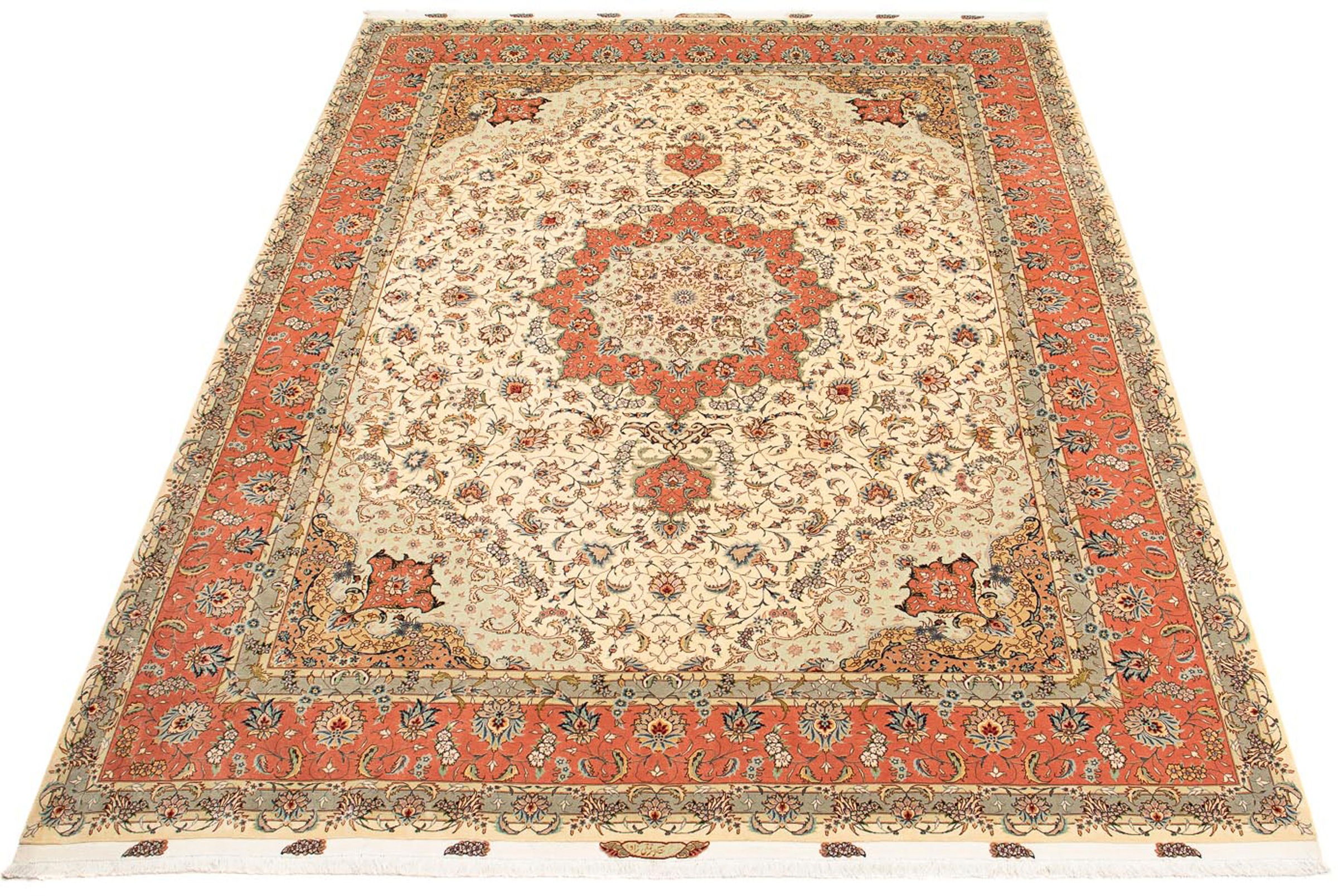 Image of morgenland Orientteppich »Perser - Täbriz - Royal - 387 x 307 cm - braun«, rechteckig, 7 mm Höhe, Wohnzimmer, Handgeknüpft, Einzelstück mit Zertifikat bei Ackermann Versand Schweiz