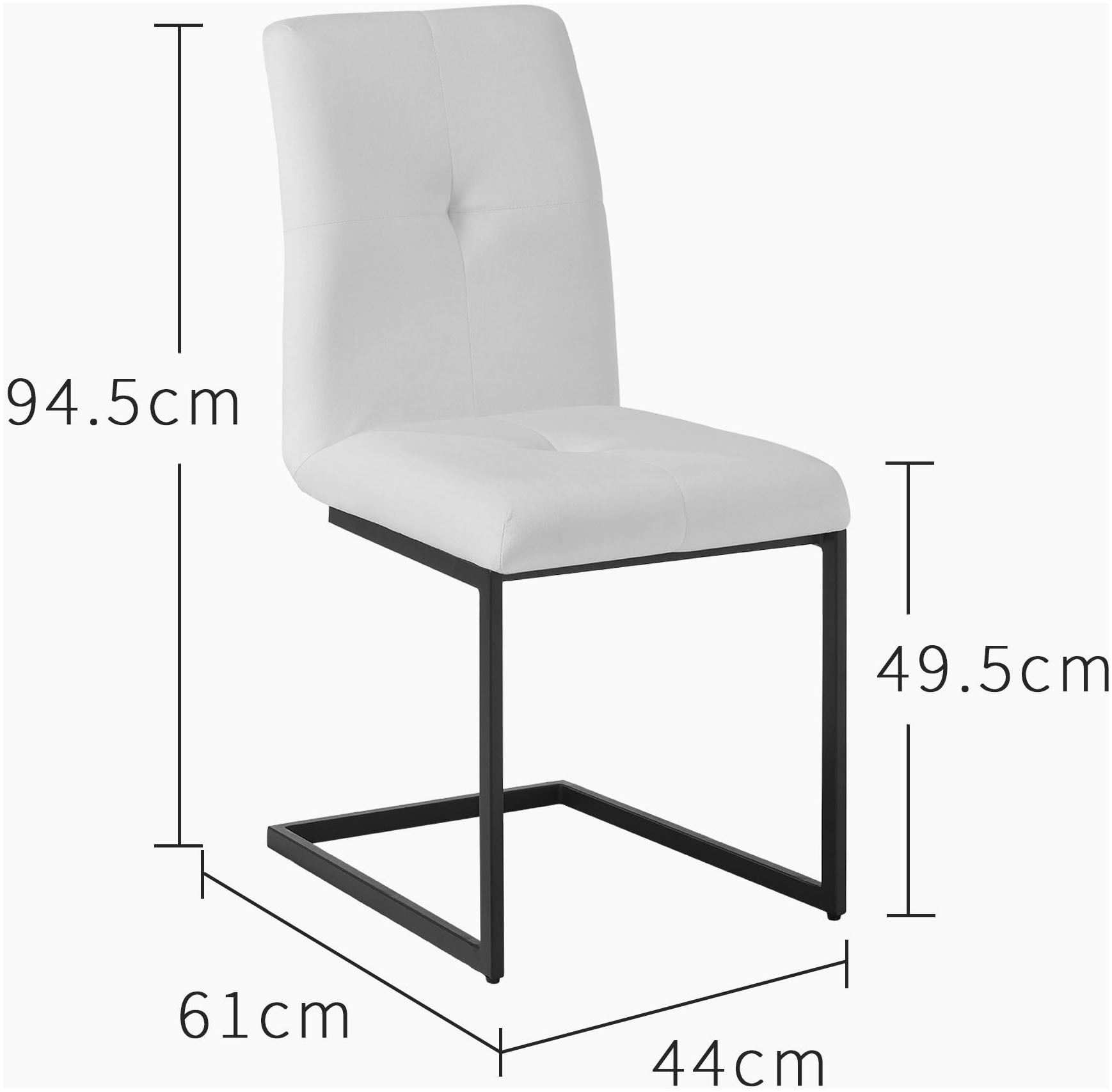 GOODproduct Ensemble de salle à manger »Vendy, Esstisch ausziehbar plus 6 Freischwinger« Set, Esstisch ausziehbar 160 - 210 cm plus 6 Esszimmerstühle, 7 cuis tlg. pflegeleichte Strukturstoff-Stühle, 3D-Steppung, ausziehbarer Tisch