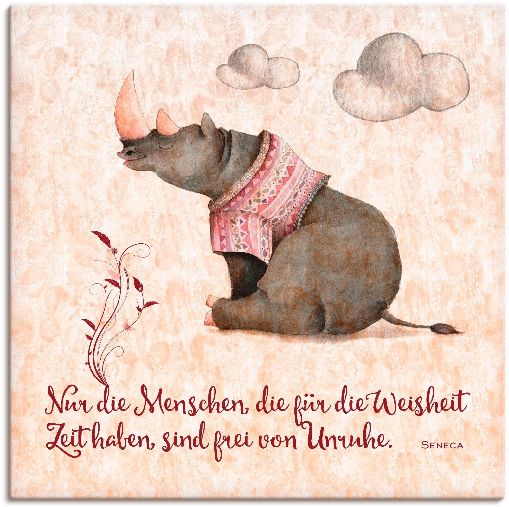 Image of Artland Leinwandbild "Lebensweisheit Zeit" Tiere 1 Stk. tlg. auf Holzrahmen gespannt