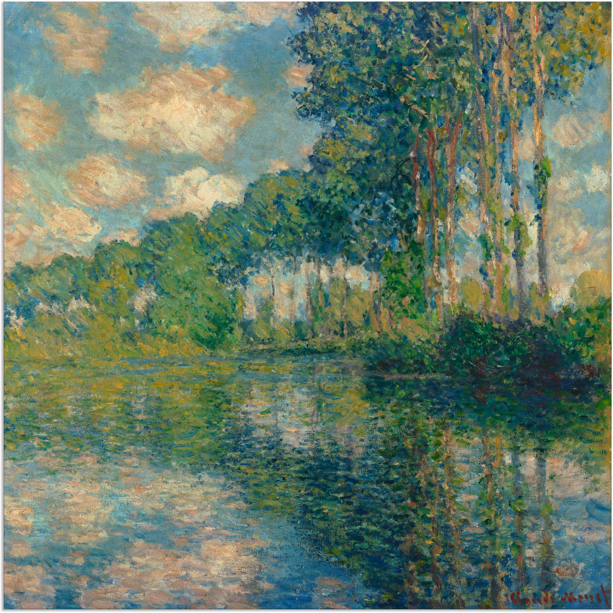 Image of Artland Wandbild »Pappeln an der Epte.«, Gewässer, (1 St.), in vielen Grössen & Produktarten - Alubild / Outdoorbild für den Aussenbereich, Leinwandbild, Poster, Wandaufkleber / Wandtattoo auch für Badezimmer geeignet bei Ackermann Versand Schweiz