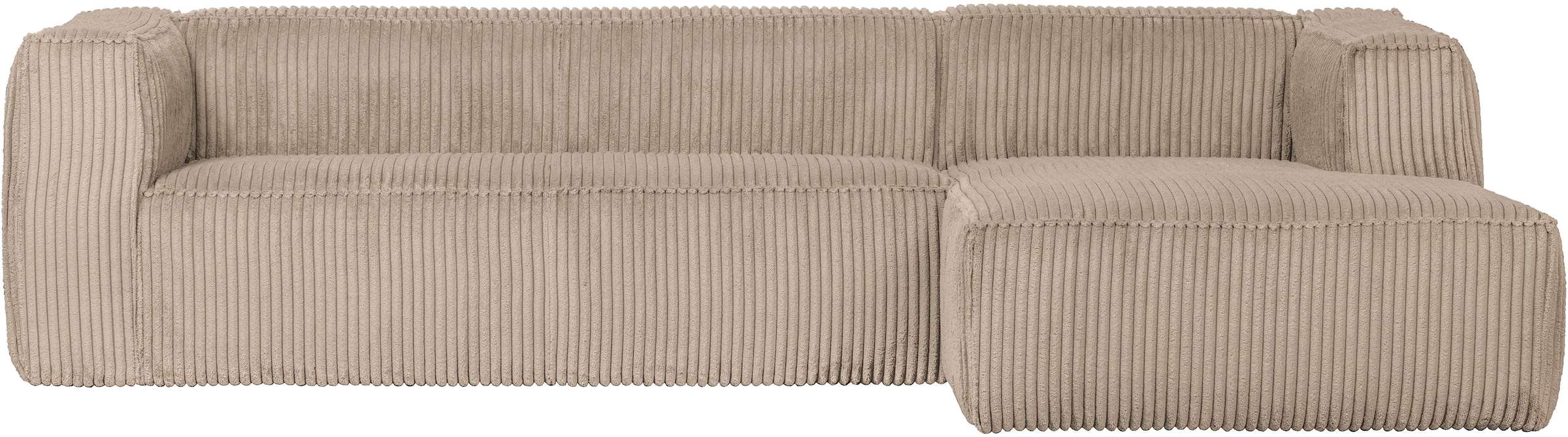 WOOOD Ecksofa »Bean Bezug Rechts mit hoher Sitzkomfort, H 73 x B 305 x T 96/175 cm« Ripsstoff, Tragkraft 400 kg, pfleigleicht, Gute Verschleissfestigkeit