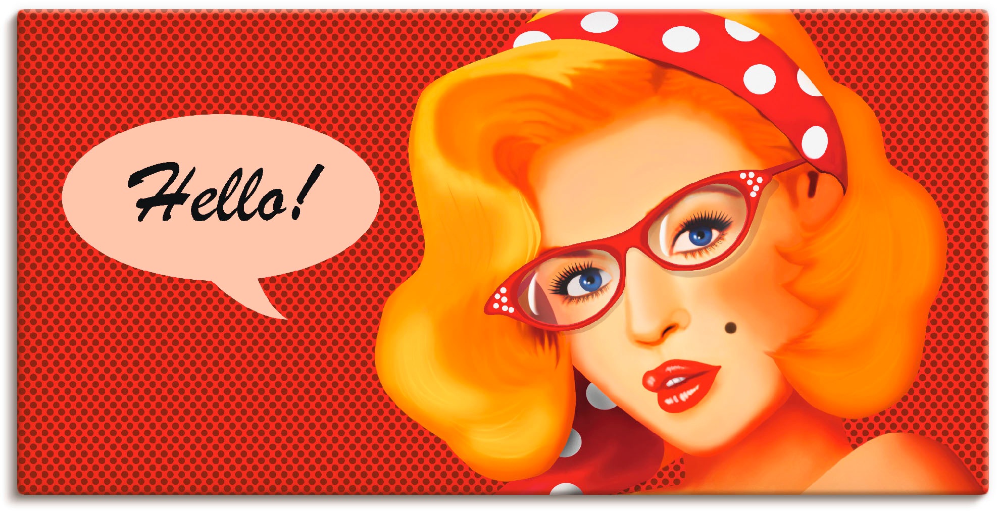 Image of Artland Wandbild »Freundliches Hallo«, Frau, (1 St.), in vielen Grössen & Produktarten - Alubild / Outdoorbild für den Aussenbereich, Leinwandbild, Poster, Wandaufkleber / Wandtattoo auch für Badezimmer geeignet bei Ackermann Versand Schweiz