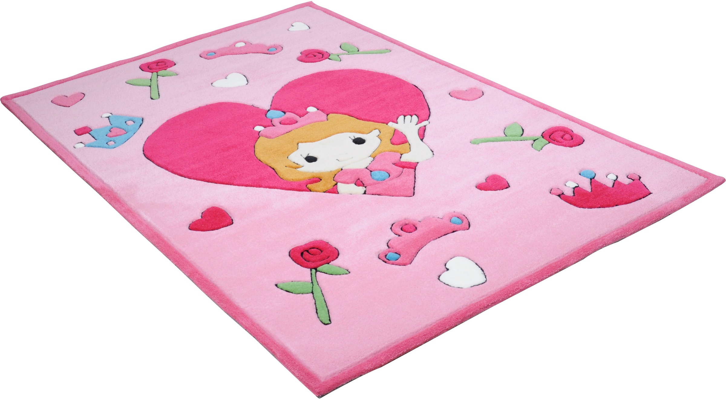 Image of THEKO Kinderteppich »Rosen-Prinzessin«, rechteckig, 14 mm Höhe, Kurzflor, Motiv Prinzessin, Kinderzimmer bei Ackermann Versand Schweiz