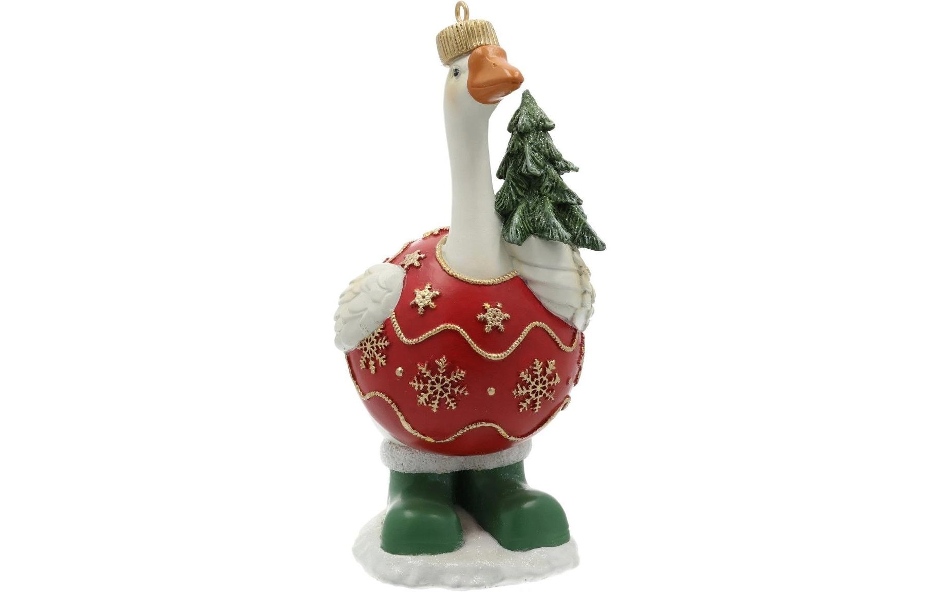 Image of G.Wurm Weihnachtsfigur "Weihnachtsfigur Ente mit Tannenbaum 9 x 19 x 9 cm"