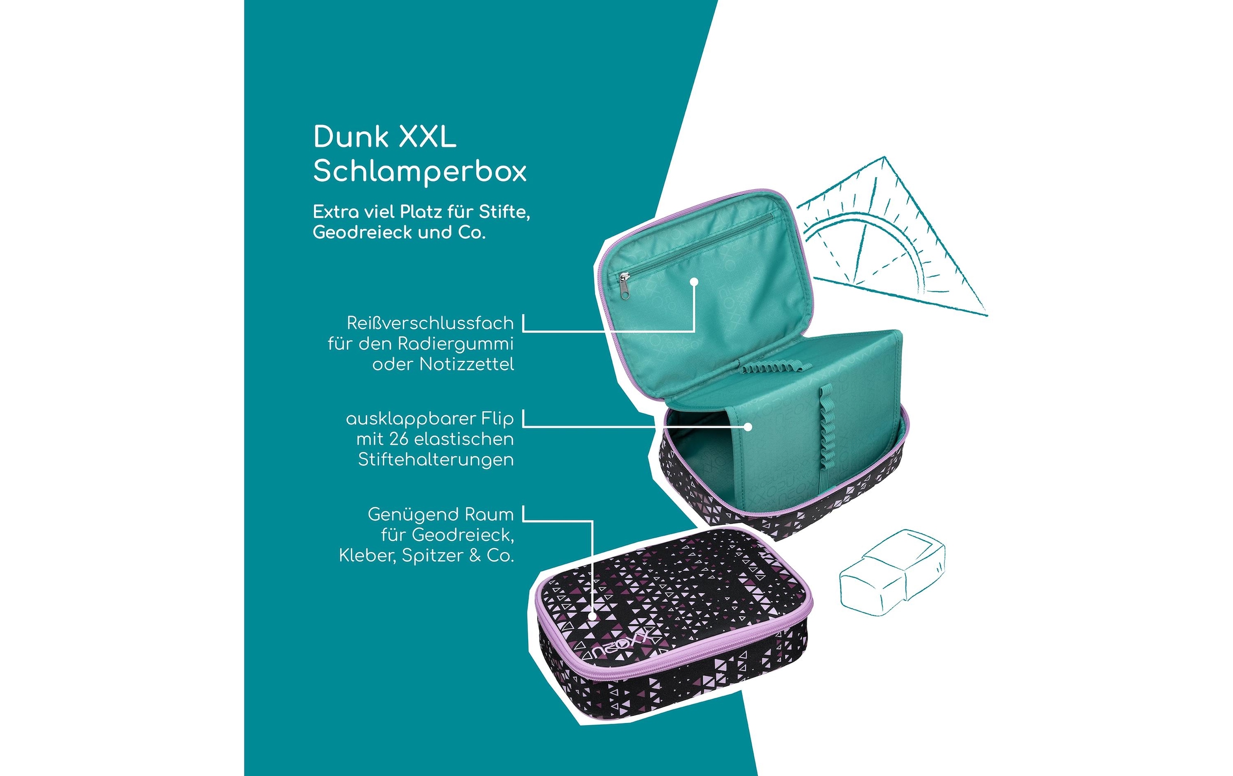 neoxx Étui »Schlamperbox, Dunk« partiellement en matériau recyclé